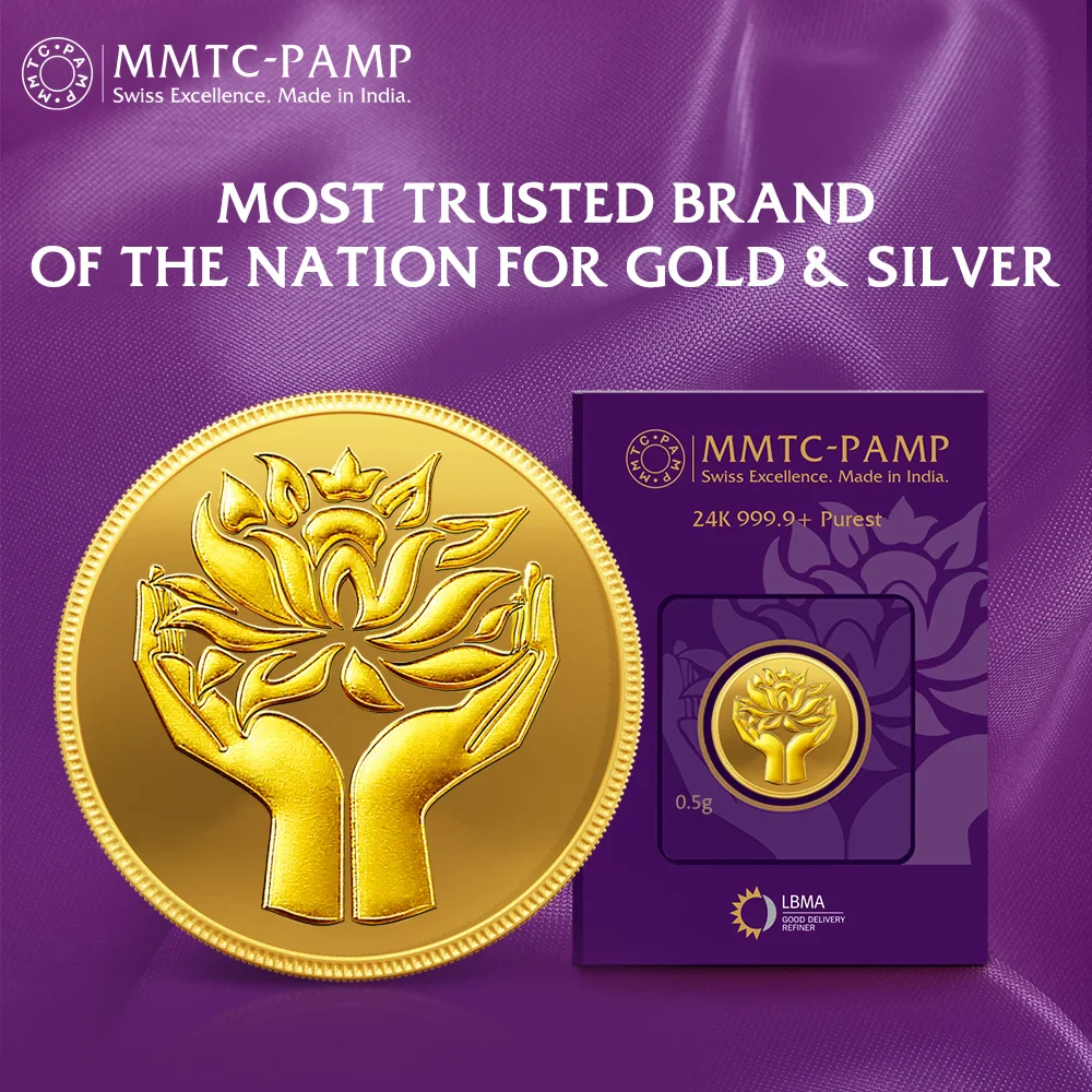 24K (999.9+) Purest 0.5 gm Lotus Gold Coin - Image 3