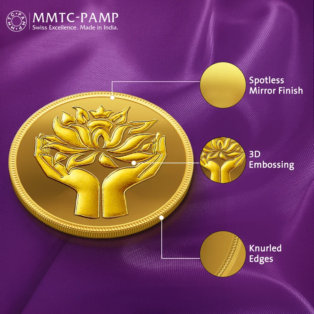 24K (999.9+) Purest 0.5 gm Lotus Gold Coin - Image 4