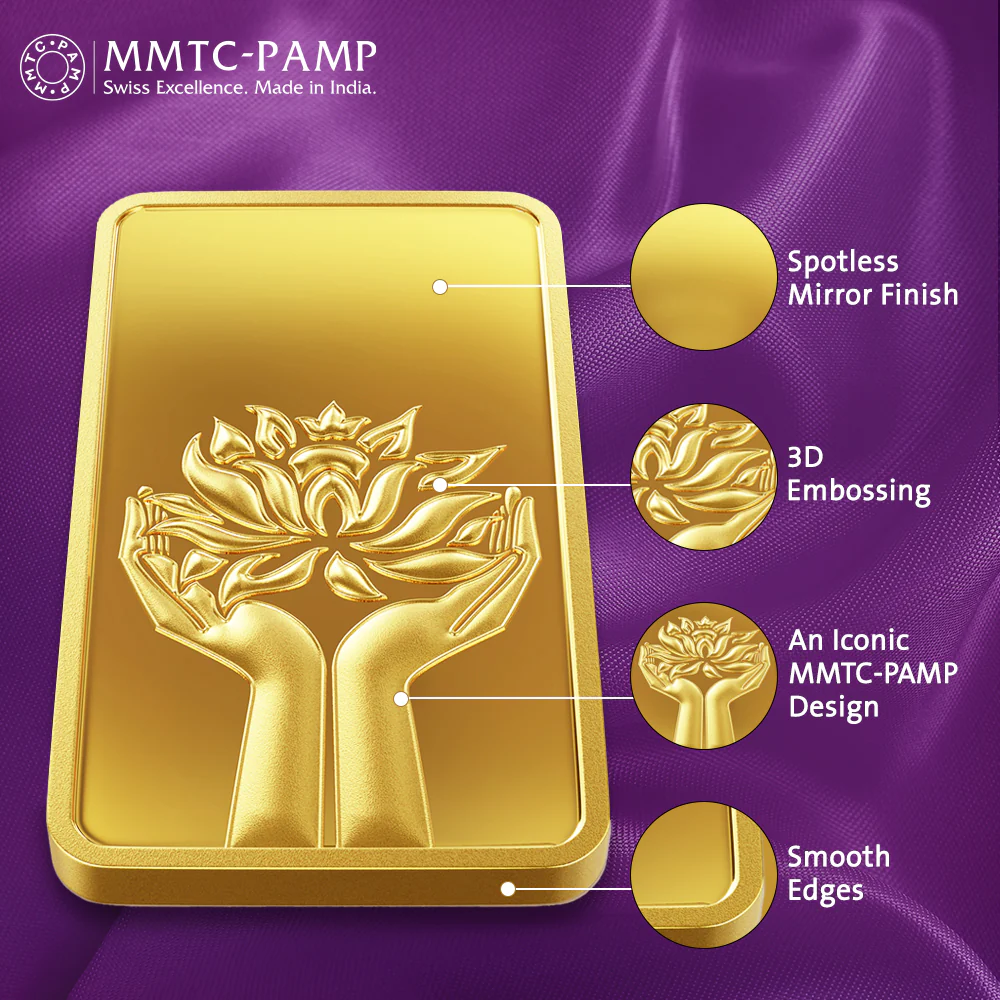 24K (999.9+) Purest 1 gm Lotus Gold Bar - Image 3