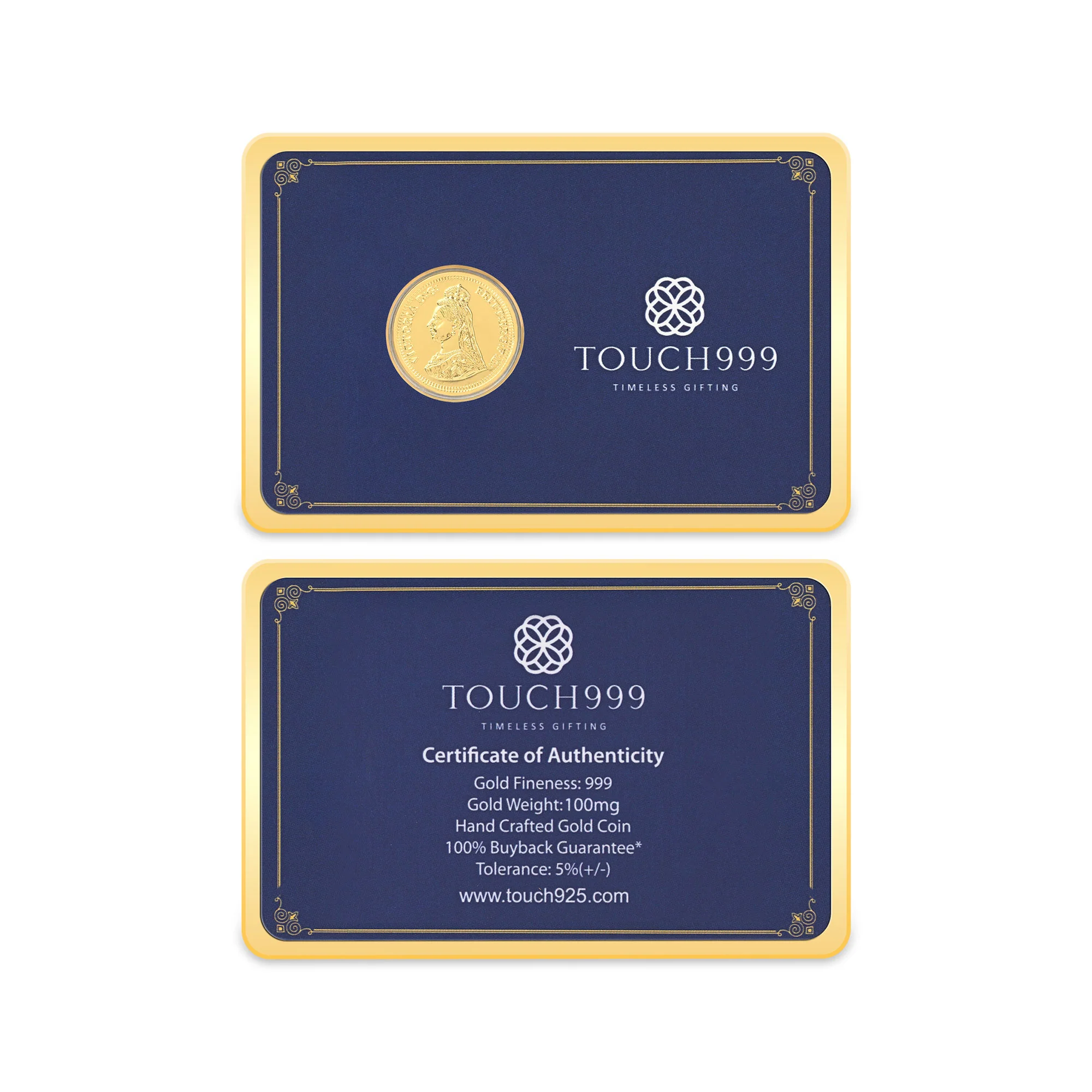 24K (999) Pure 100 mg Victoria Gold Coin - Image 5