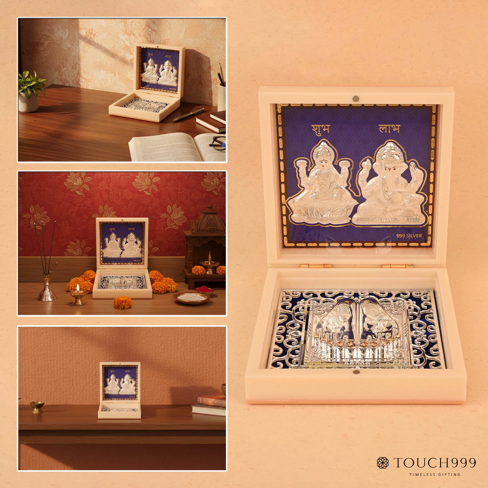 999 Silver Divya Laxmi Ganesh Idol Gift Box - Image 4