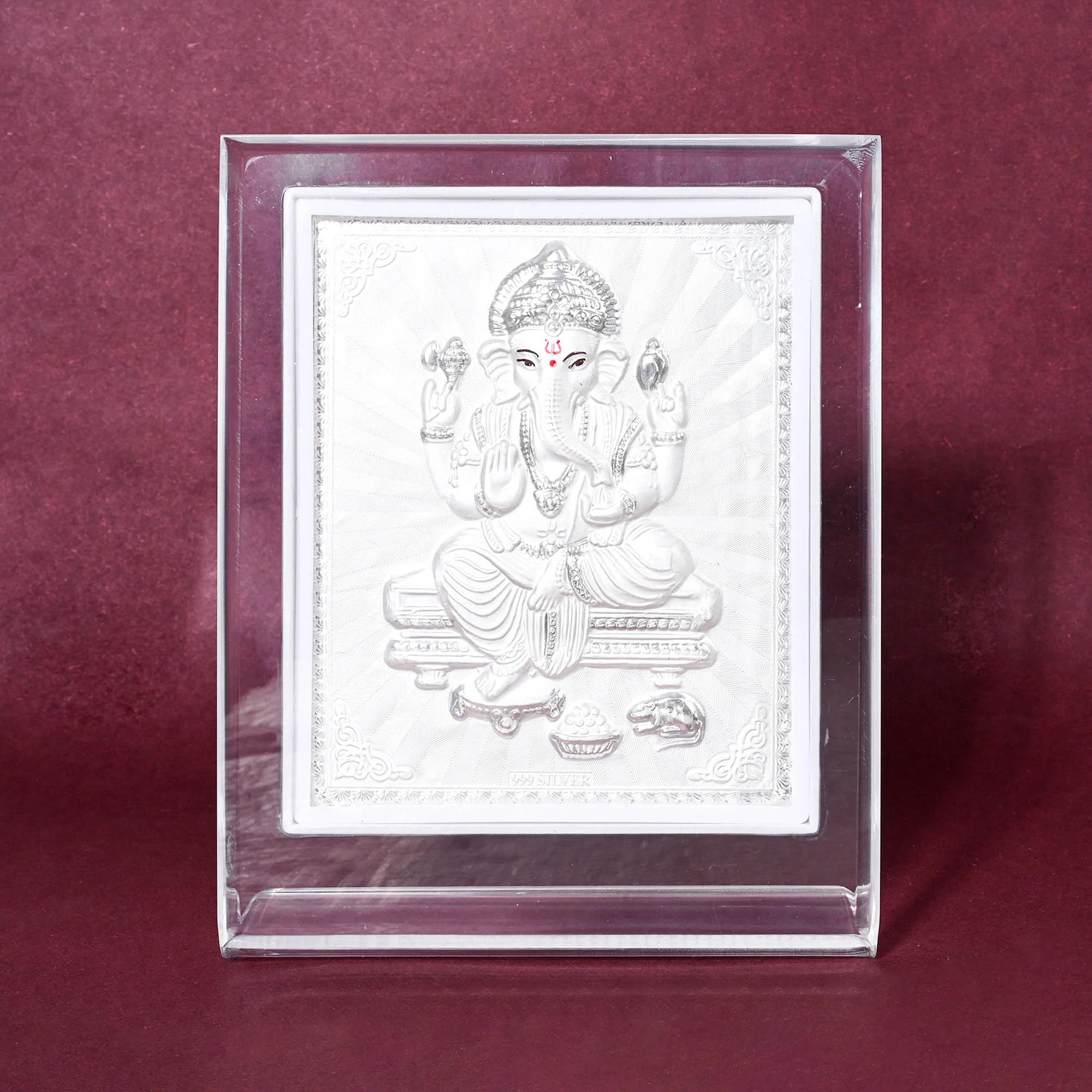 999 Silver Ganesh Ji Idol Frame - Image 3