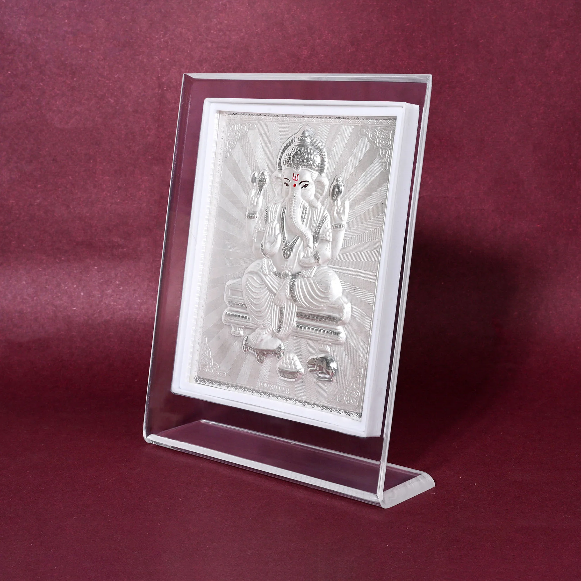 999 Silver Ganesh Ji Idol Frame - Image 4