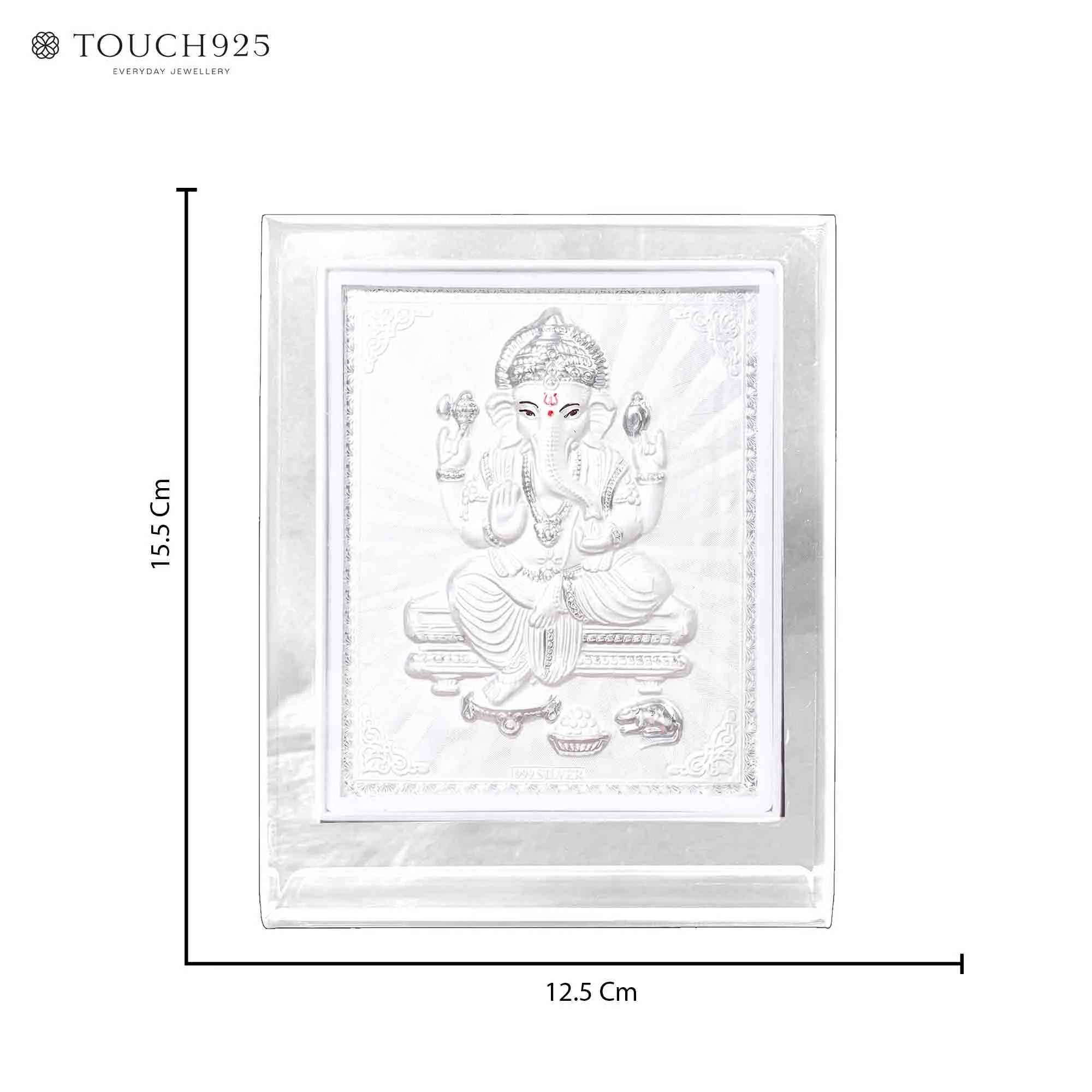 999 Silver Ganesh Ji Idol Frame - Image 6
