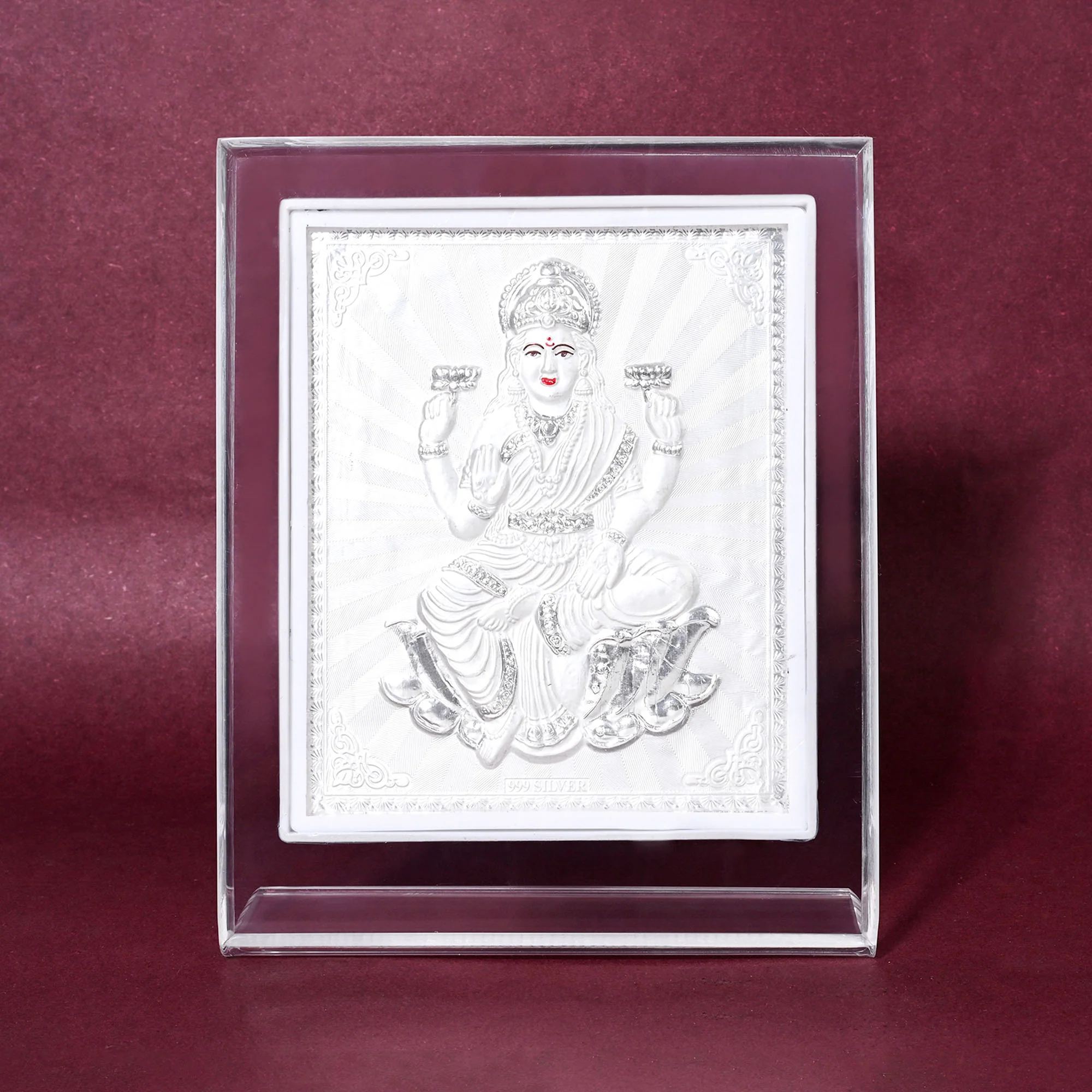 999 Silver Godess Laxmi Idol Frame - Image 3