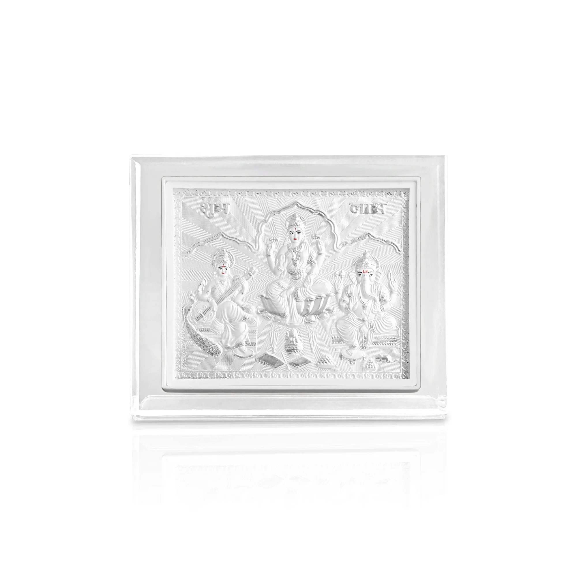999 Silver Lakshmi Saraswati Ganesh Frame - Image 4