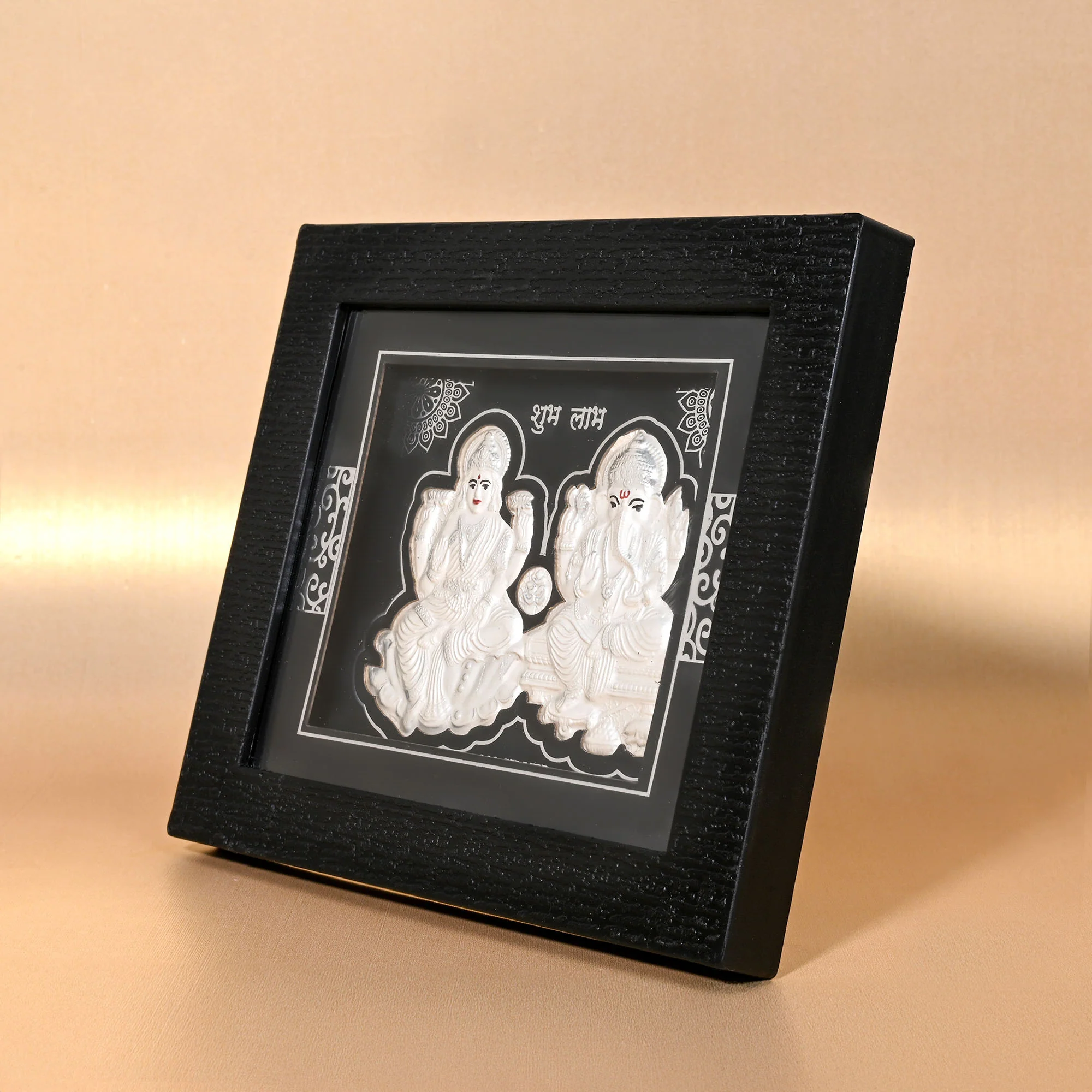 999 Silver Laxmi Ganesh Blessings Idol Frame - Image 4