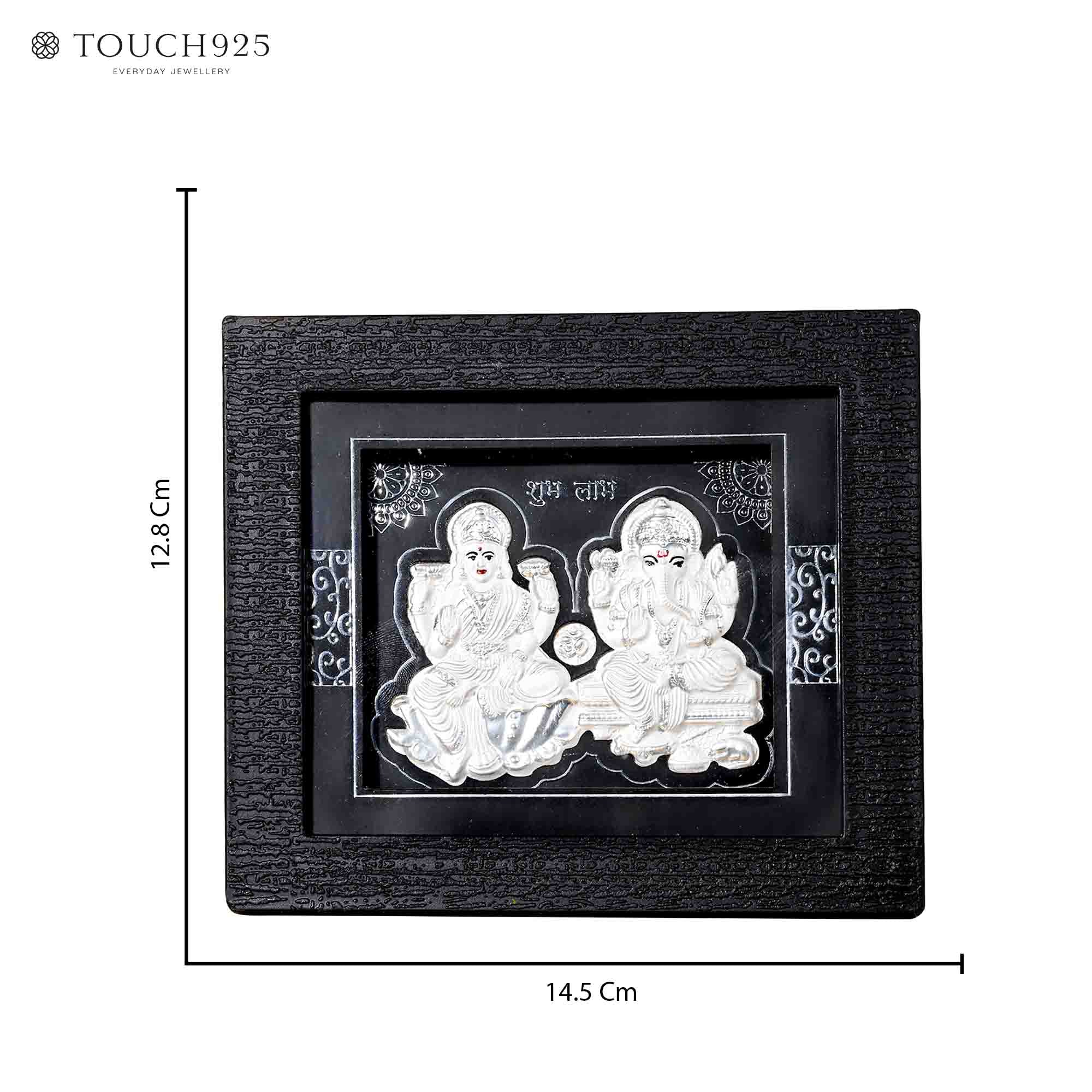 999 Silver Laxmi Ganesh Blessings Idol Frame - Image 6