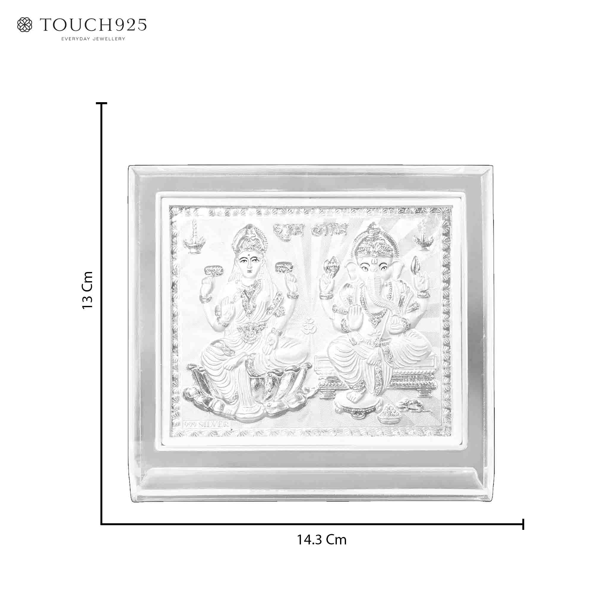 999 Silver Laxmi Ganesh Idol Frame - Image 6
