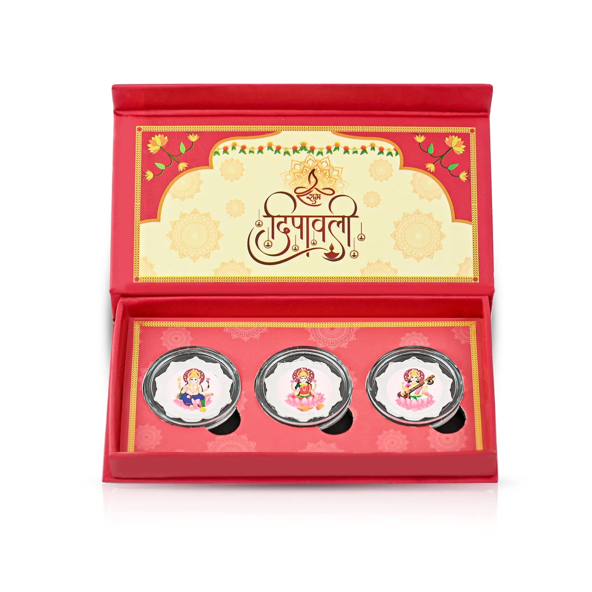 999 Silver Laxmi Ganesh Saraswati Coin Set - Image 3