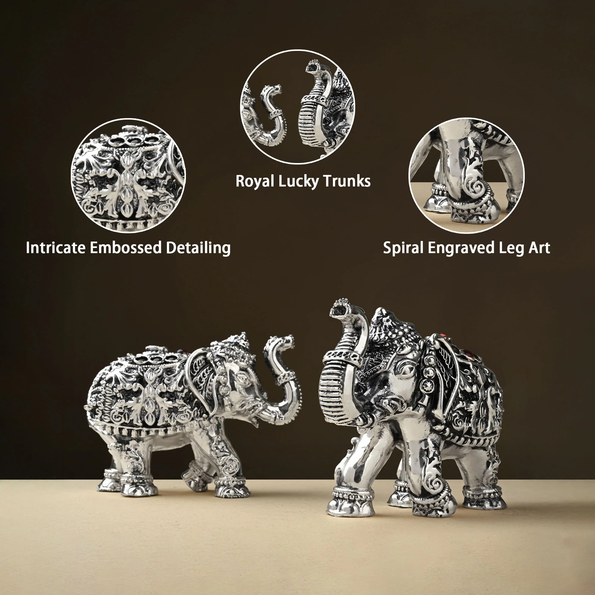 999 Silver Pair Elephant Gift Box - Image 3