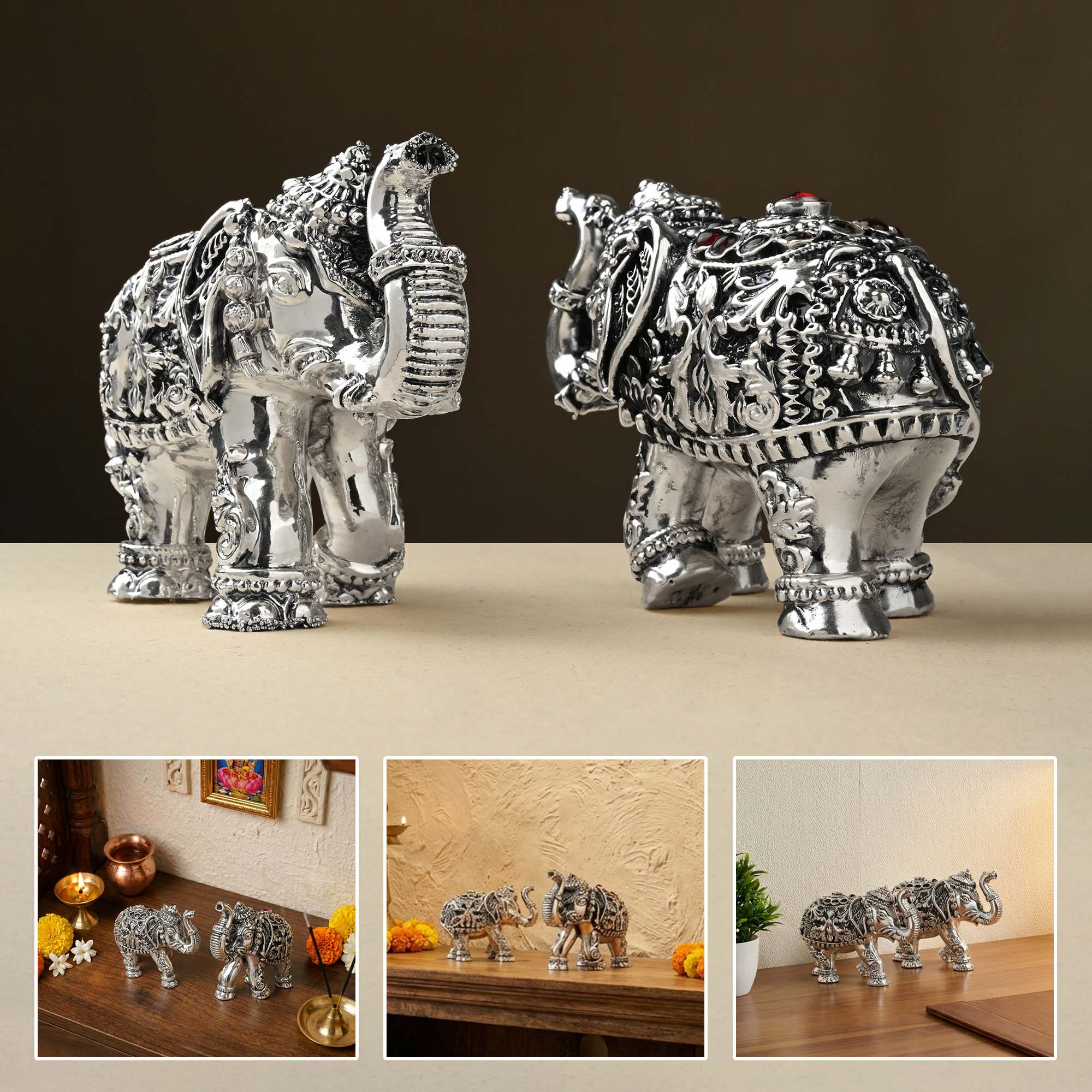 999 Silver Pair Elephant Gift Box - Image 6