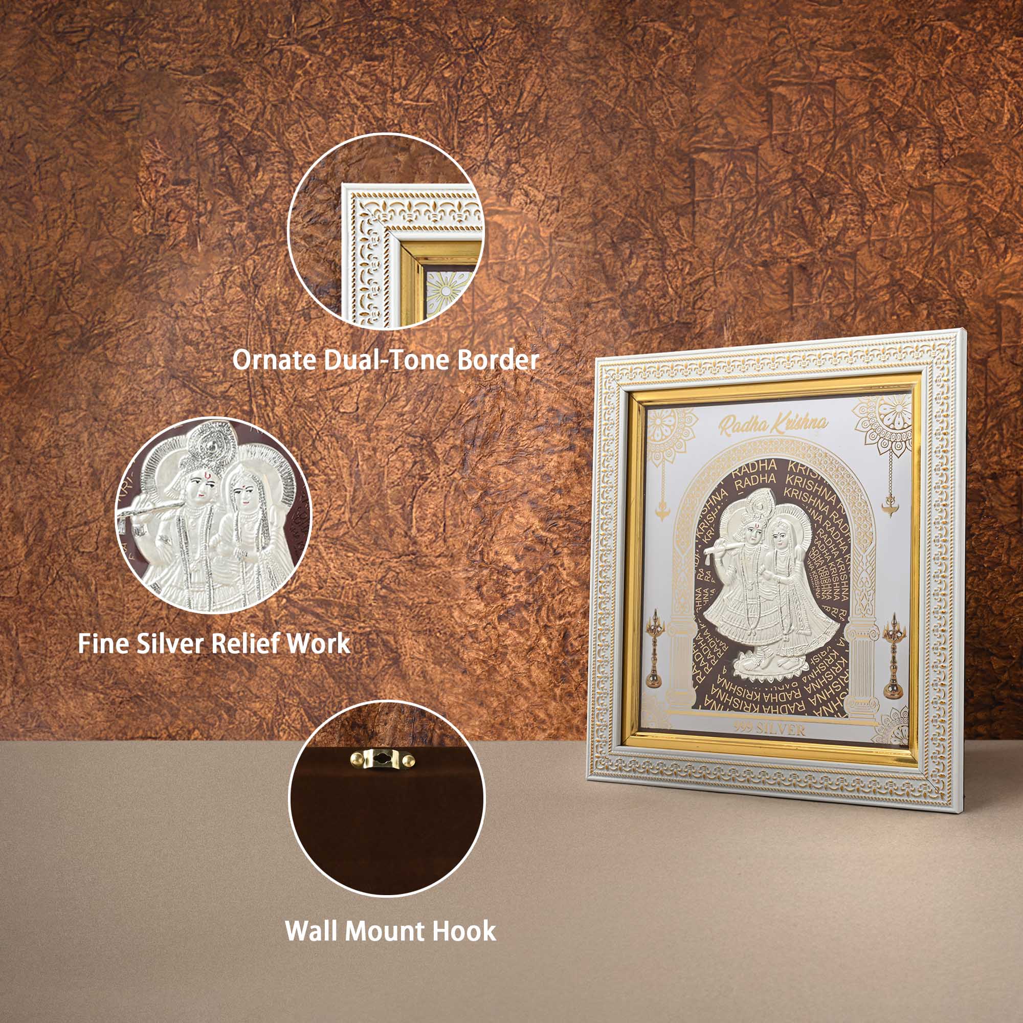 999 Silver Radha Krishna Frame - Image 3