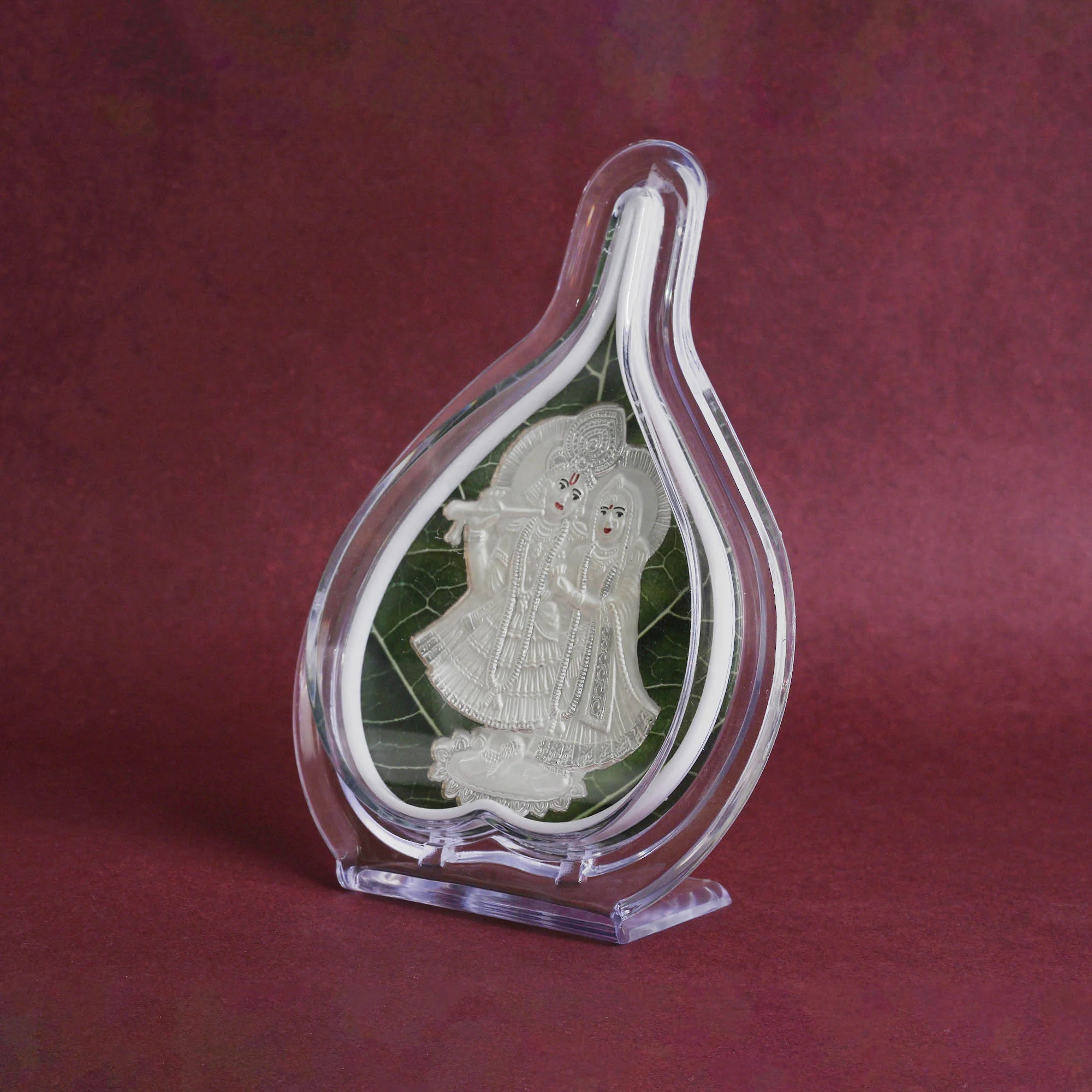 999 Silver Radha Krishna Idol Frame - Image 4