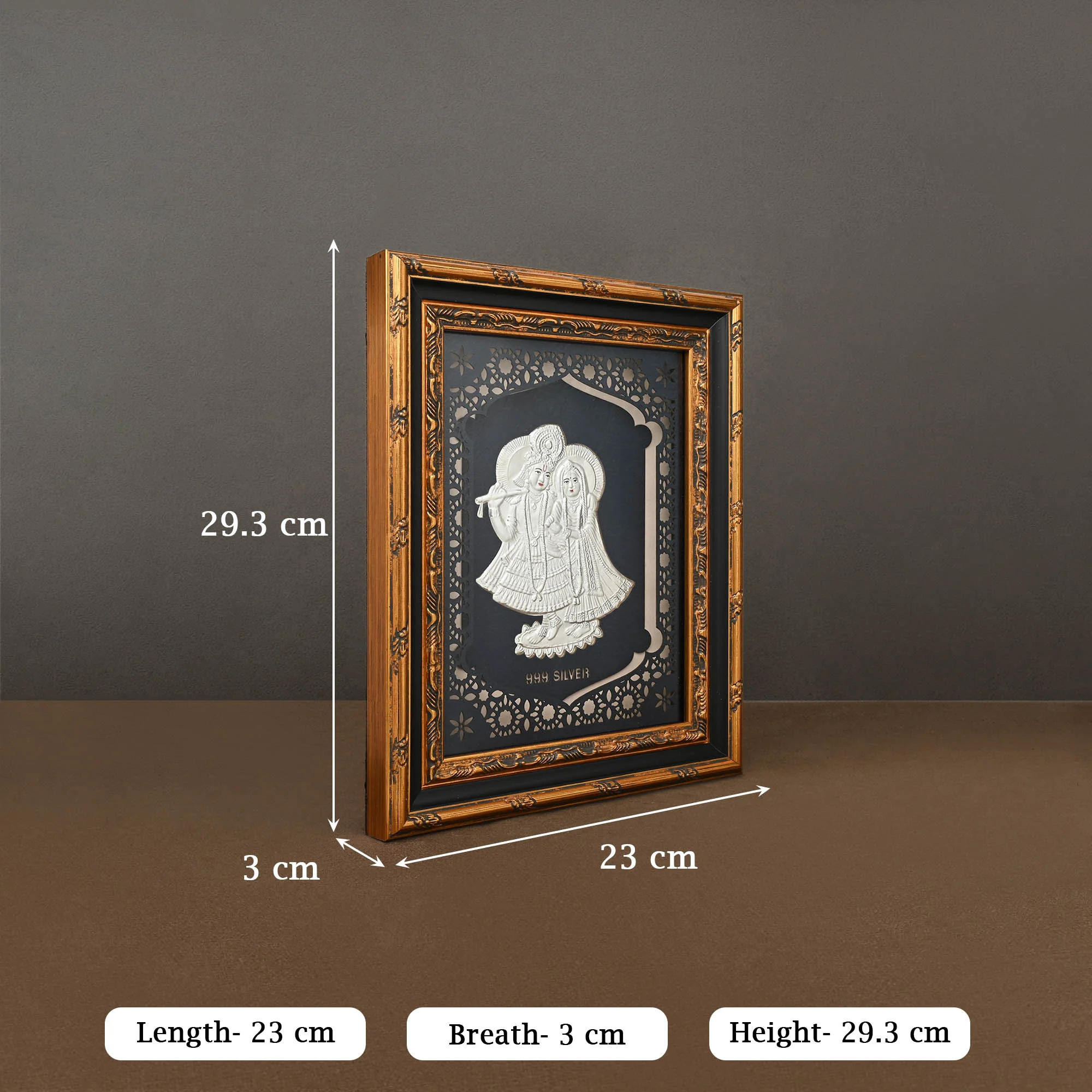 999 Silver Radha Krishna Wall Frame - Image 5