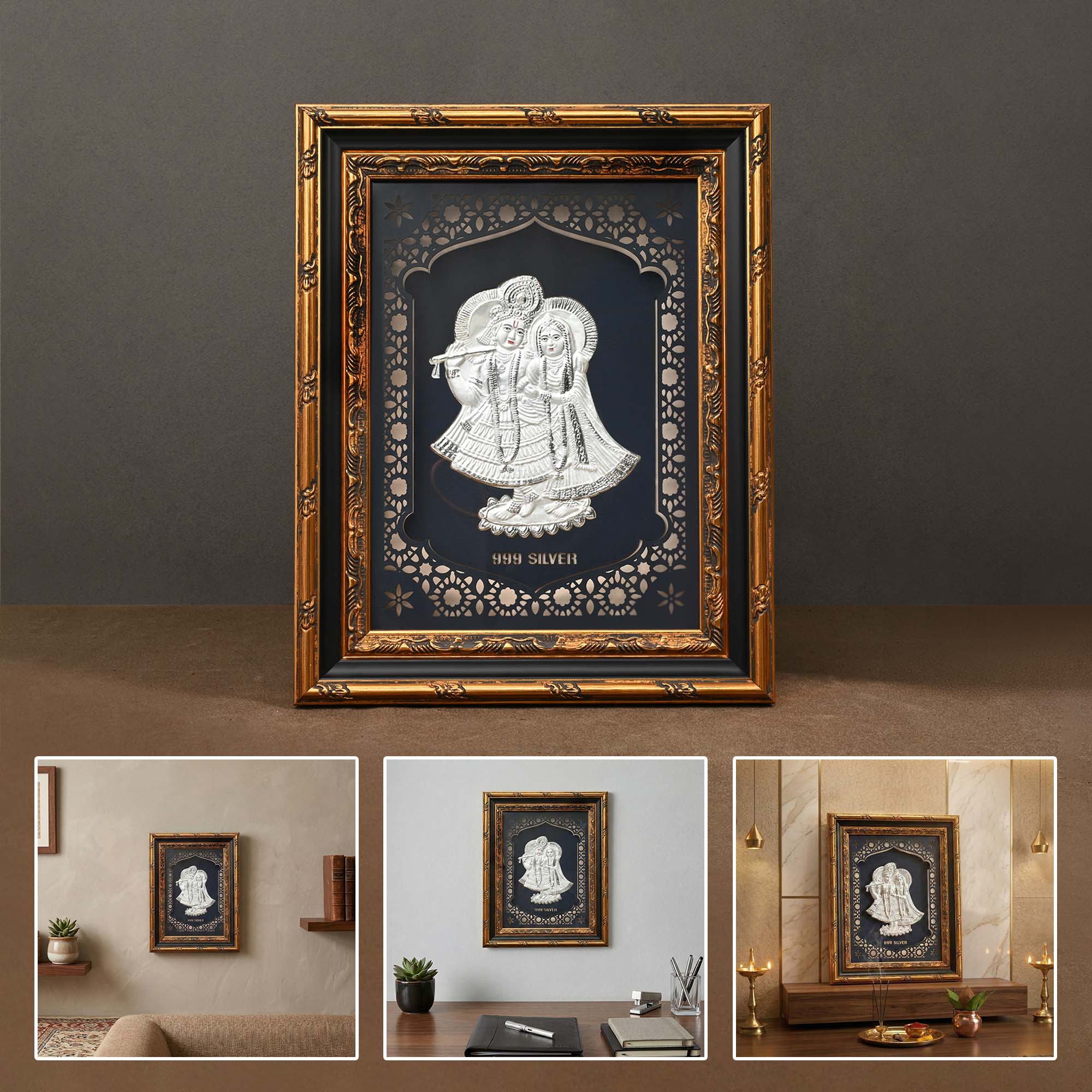 999 Silver Radha Krishna Wall Frame - Image 6