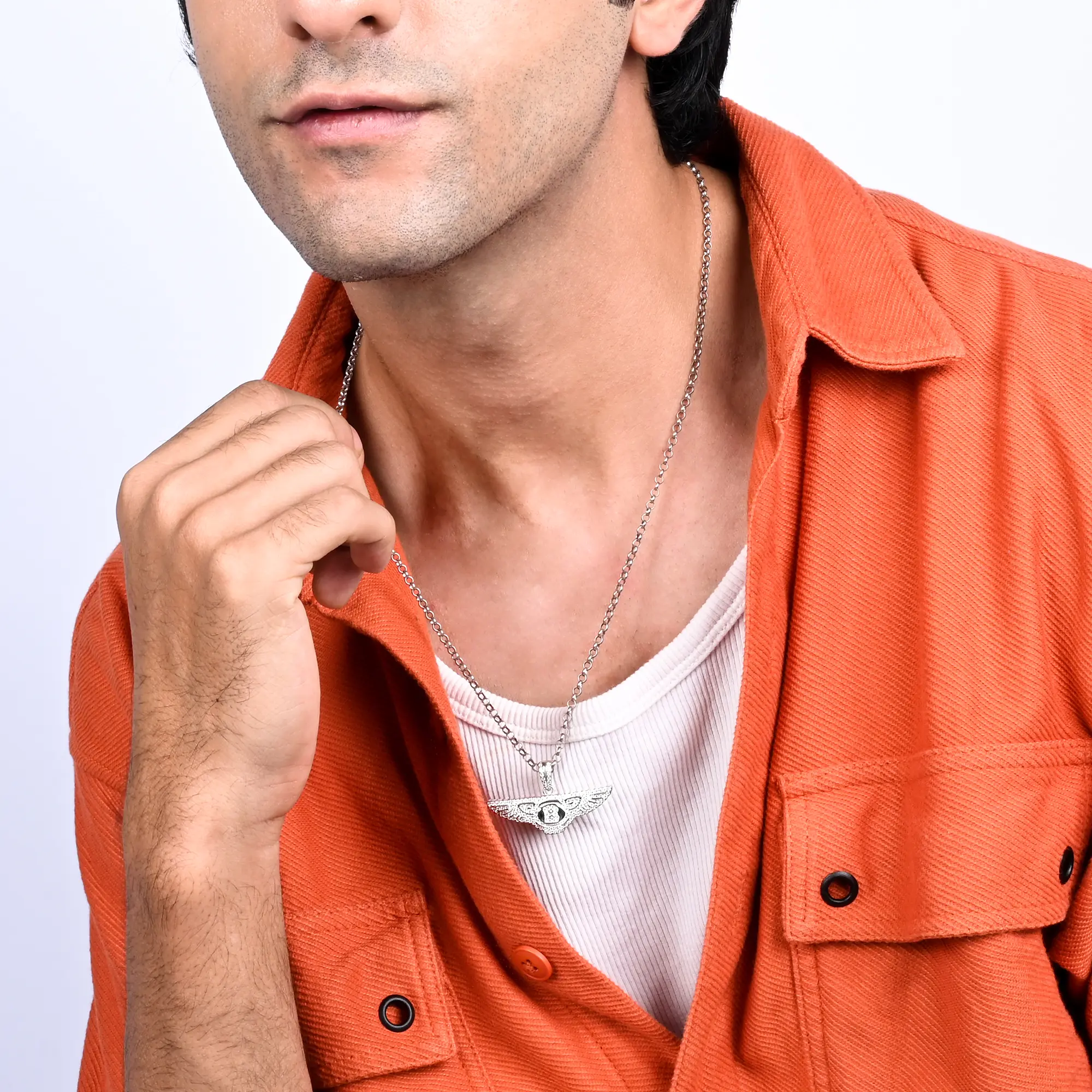 Bentley Signature Zircon Studded Silver Locket - Image 3