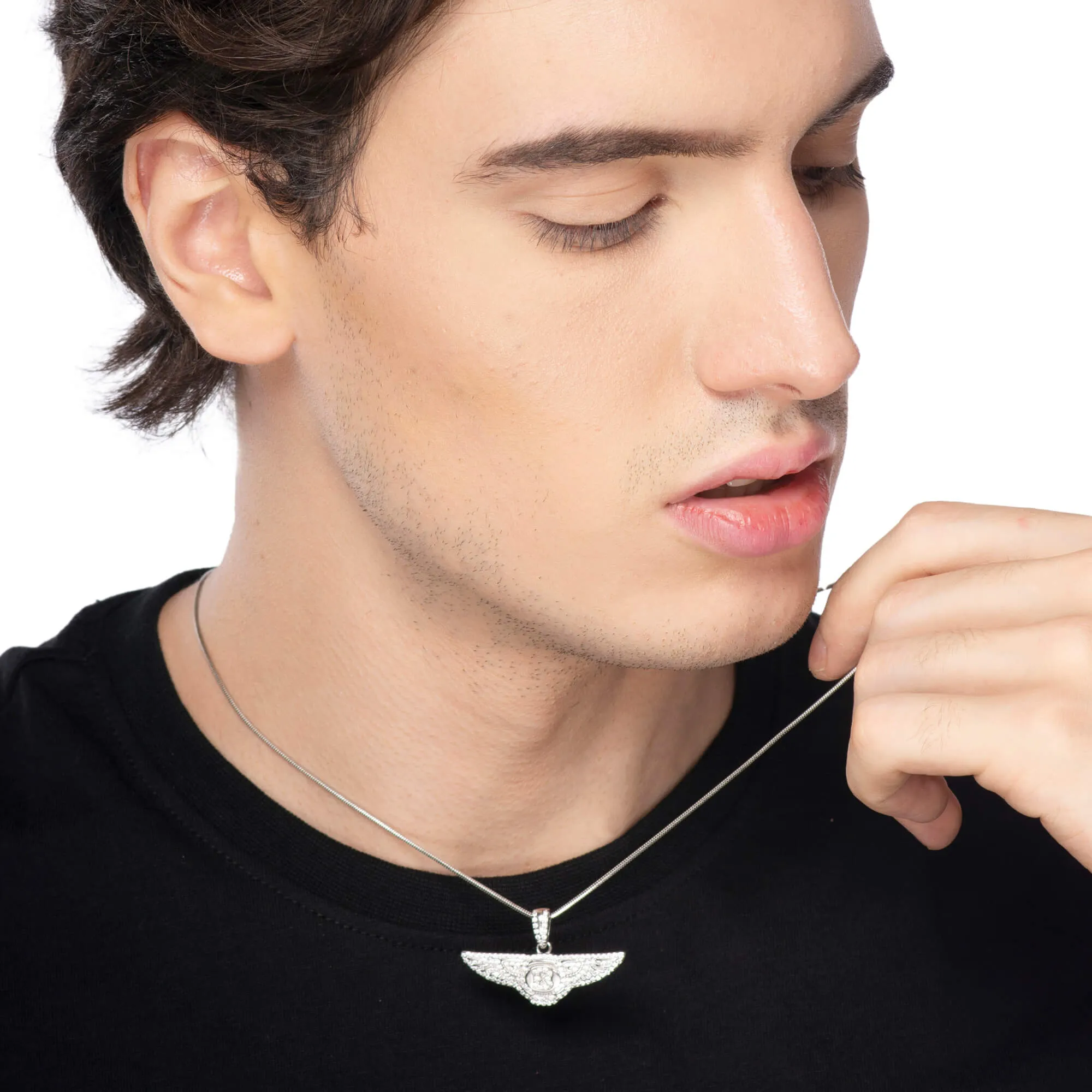 Bentley Signature Zircon Studded Silver Locket - Image 4