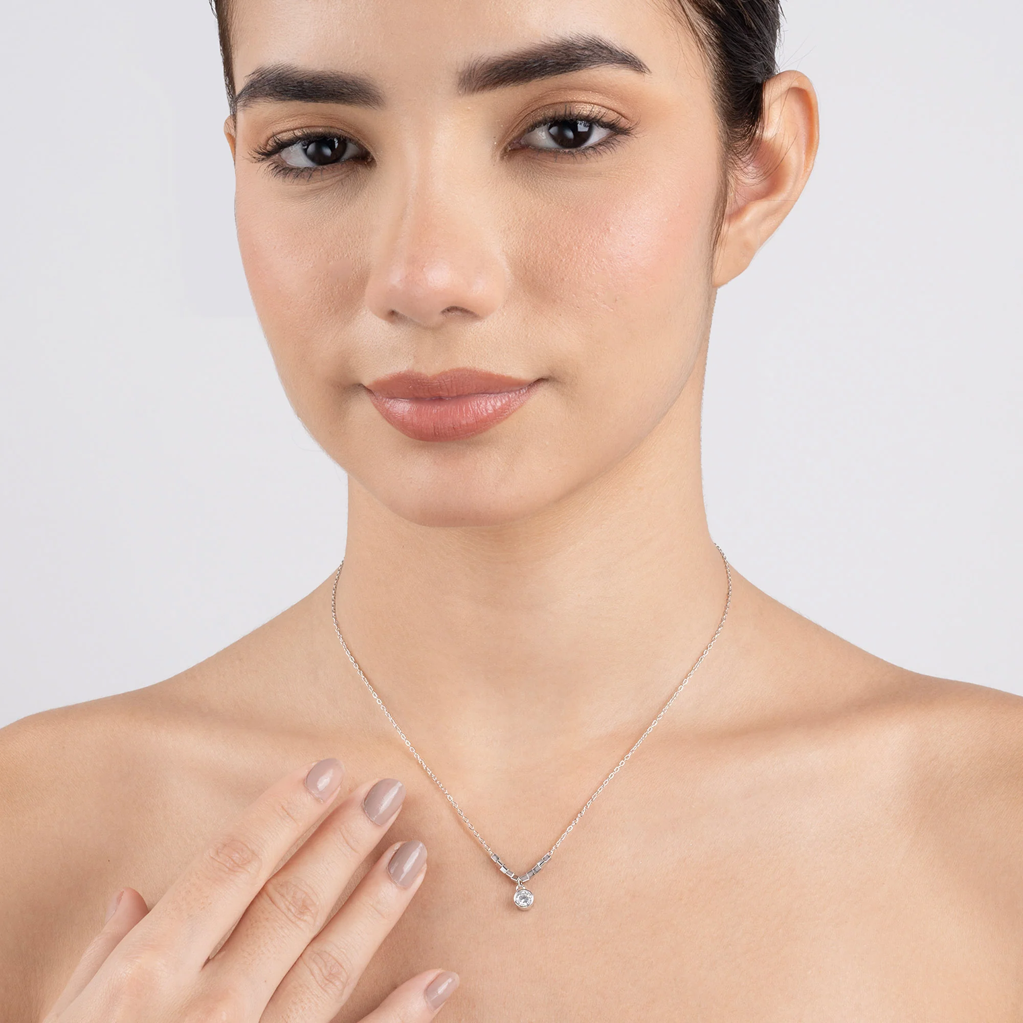 Circular Drop Charm Necklace - Image 4