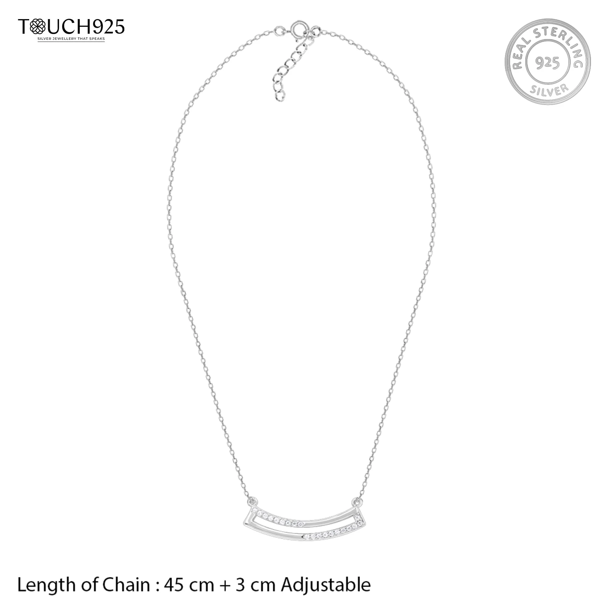 Curve Bar CZ Studded Chain Locket - Image 5