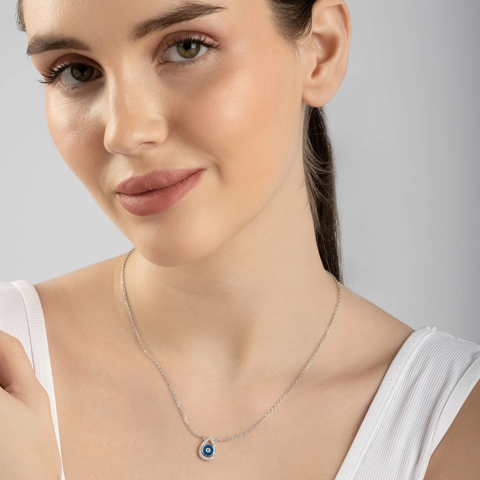 Drop Evil Eye Necklace - Image 3