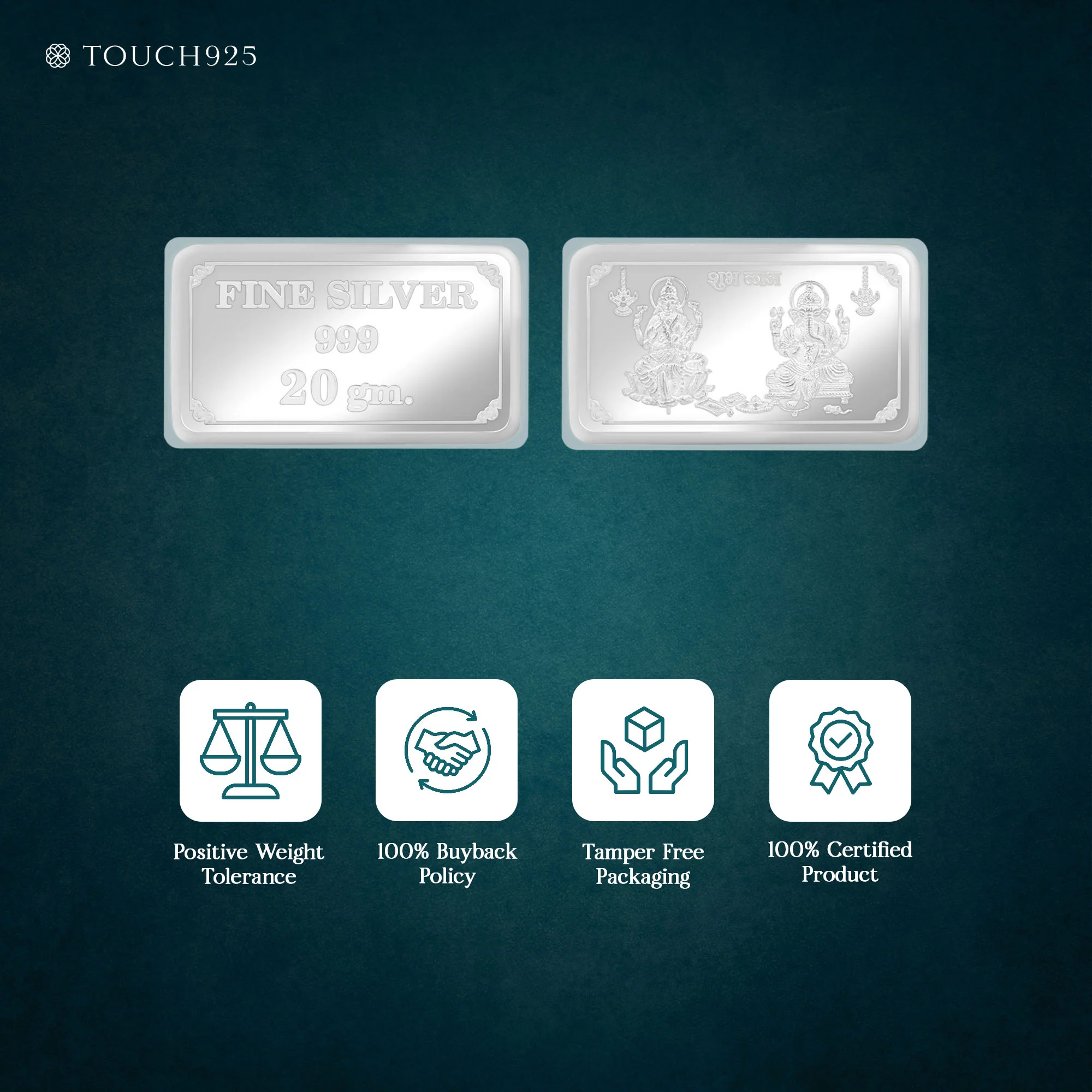 20g Ganesh and Laxmi 999 Silver Bar - Image 5