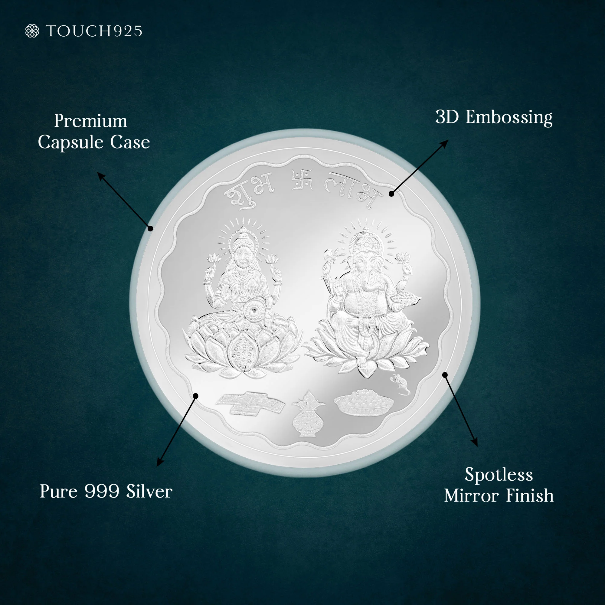 20g Ganesh and Laxmi 999 Silver Coin - Image 4