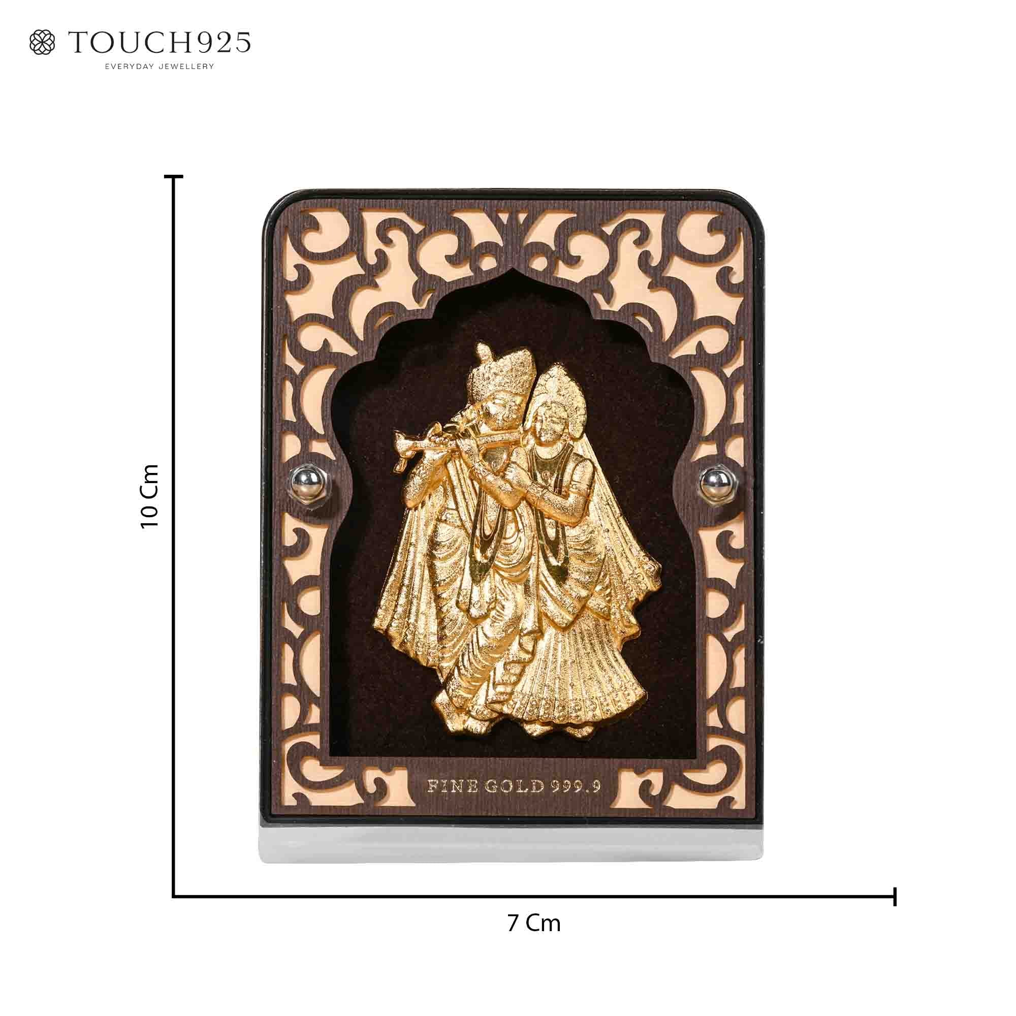 24K Gold Radha Krishna Frame With Decorative Pen Gift Box - Image 6