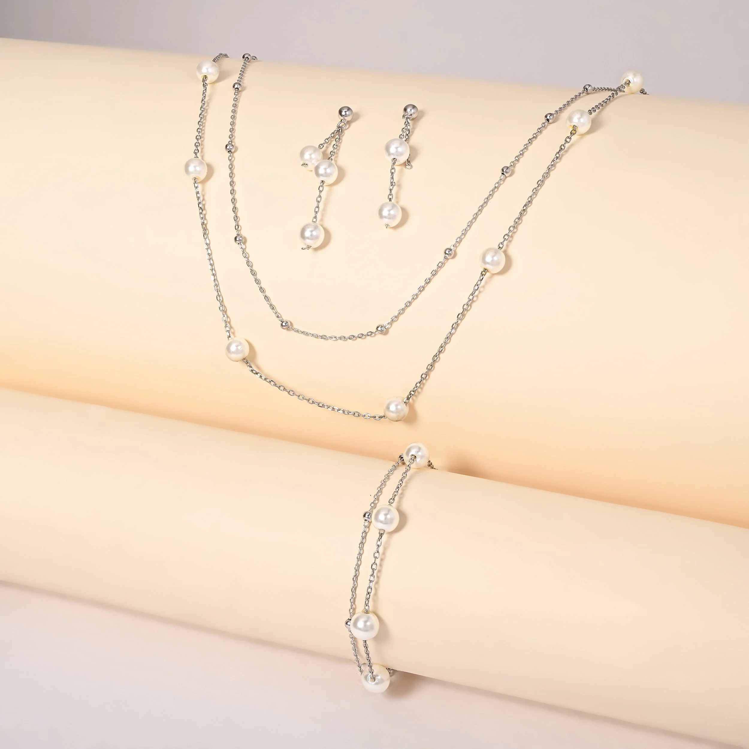 Layered Pearl Jewellery Set - Image 5