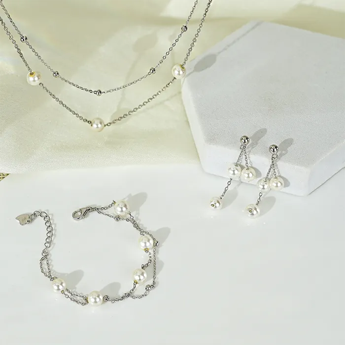 Layered Pearl Jewellery Set - Image 7