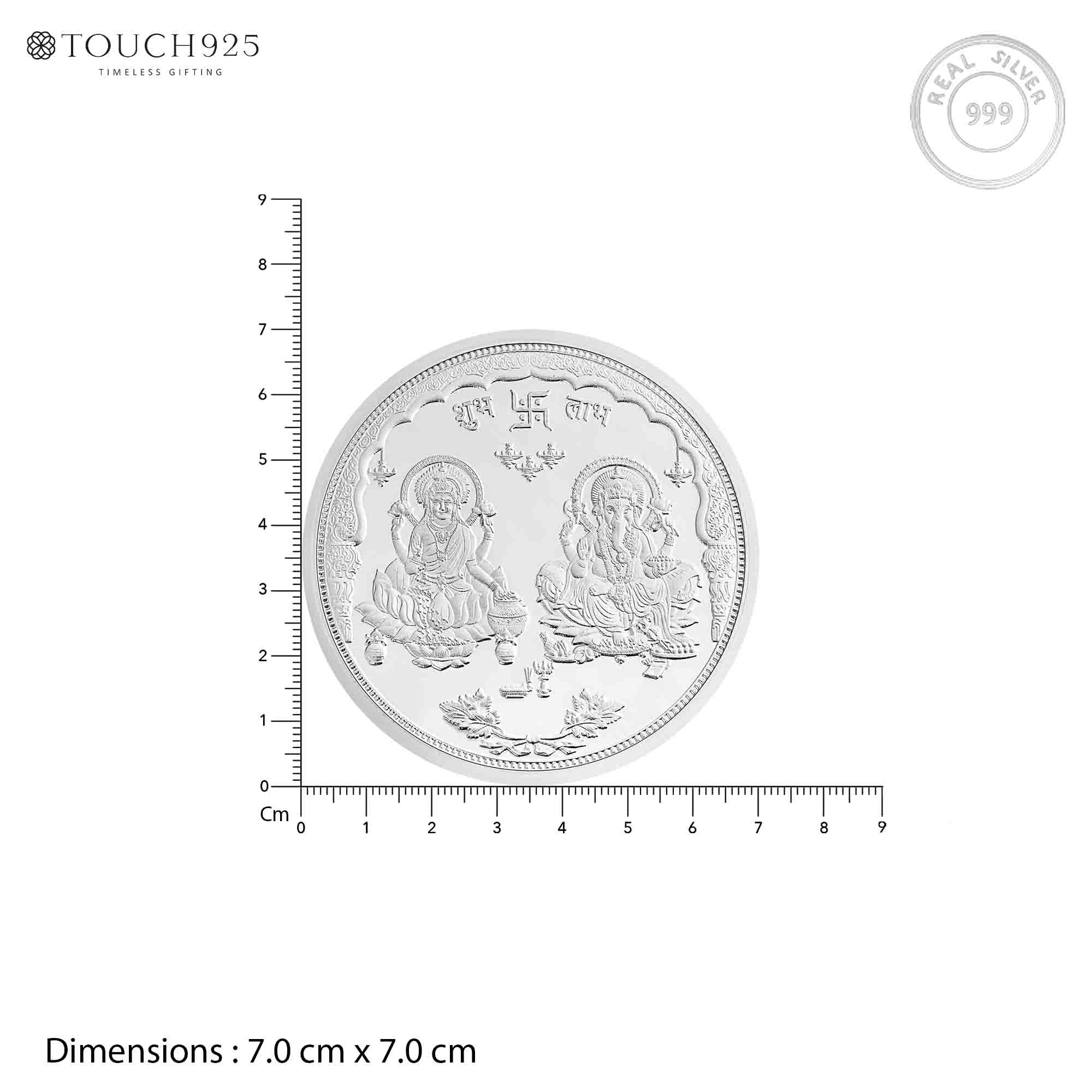 100g Lakshmi Ganesh Shubh Labh Pure 999 Silver Coin - Image 6