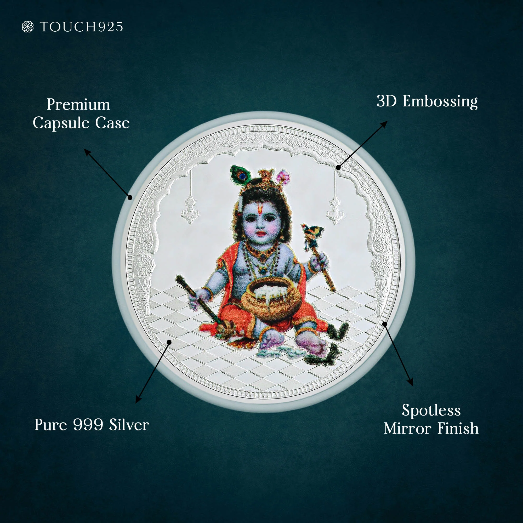 10g Bal Krishna Pure 999 Silver Coin - Image 4