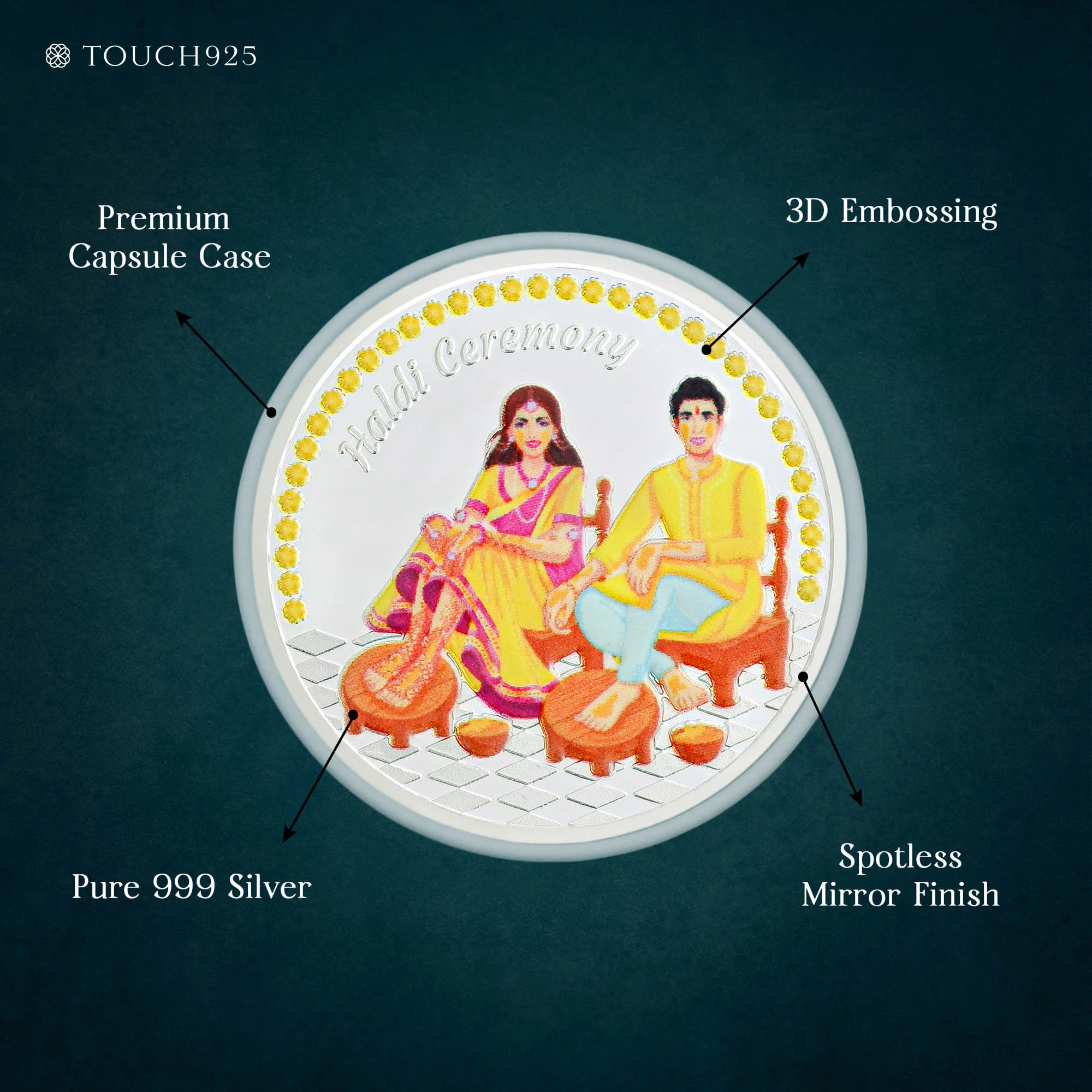 10g Haldi Ceremony Pure 999 Silver Coin - Image 4