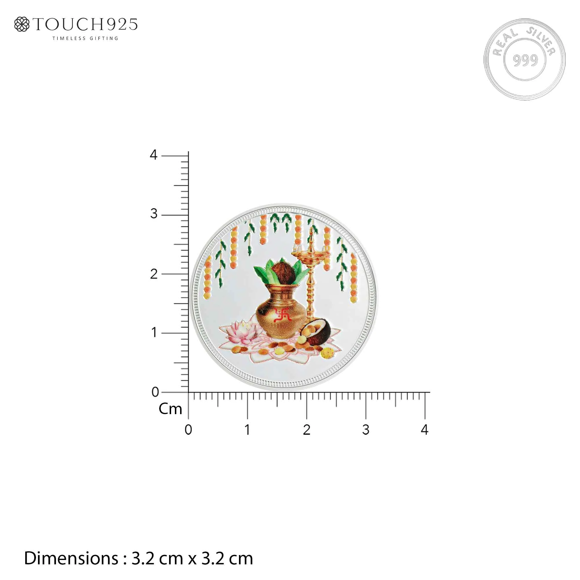 10g Kalash & Diya Pure 999 Silver Coin - Image 6
