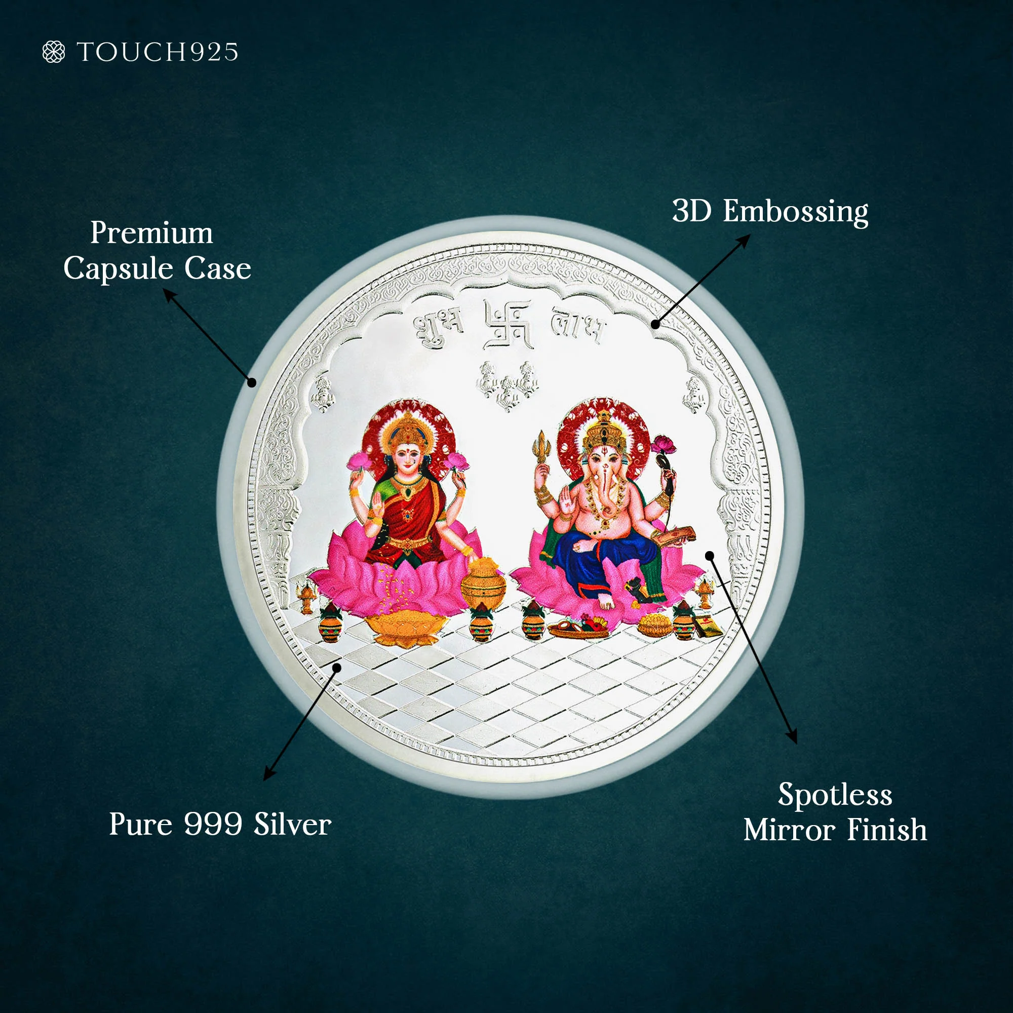10-100g Lakshmi Ganesh Pure 999 Silver Coin - Image 10