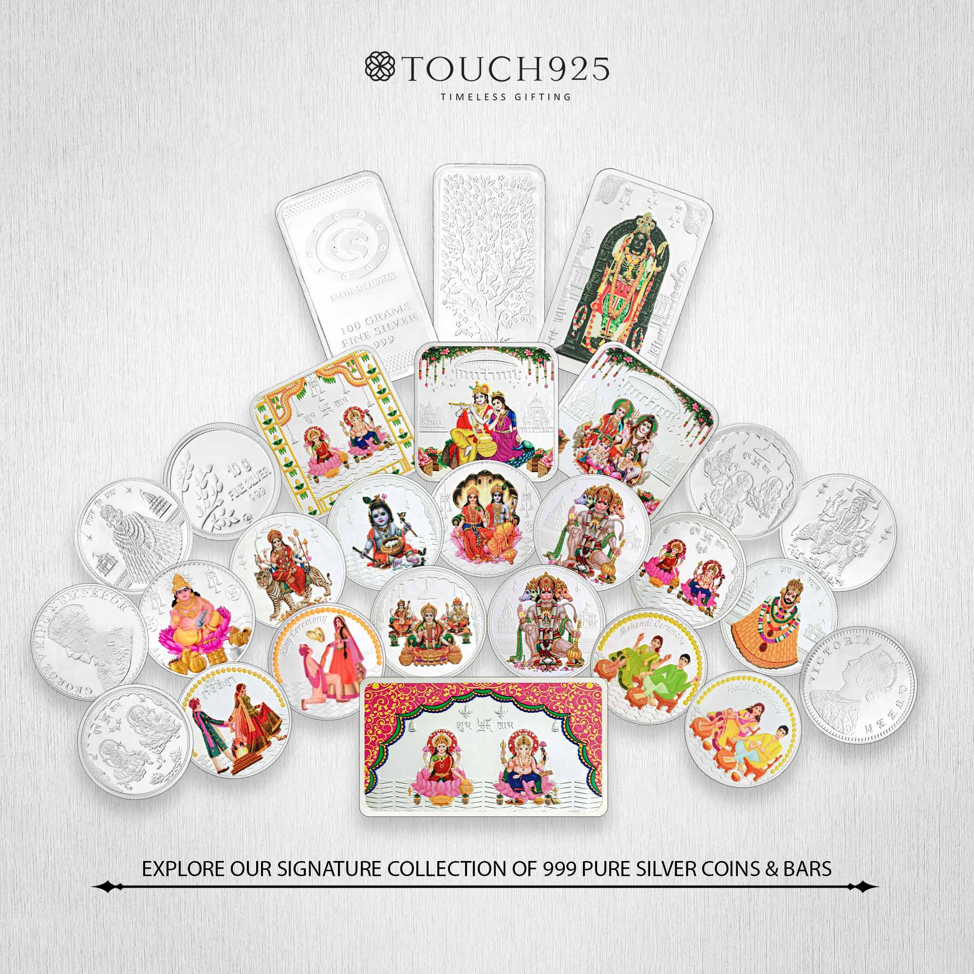 10-100g Lakshmi Ganesh Pure 999 Silver Coin - Image 26