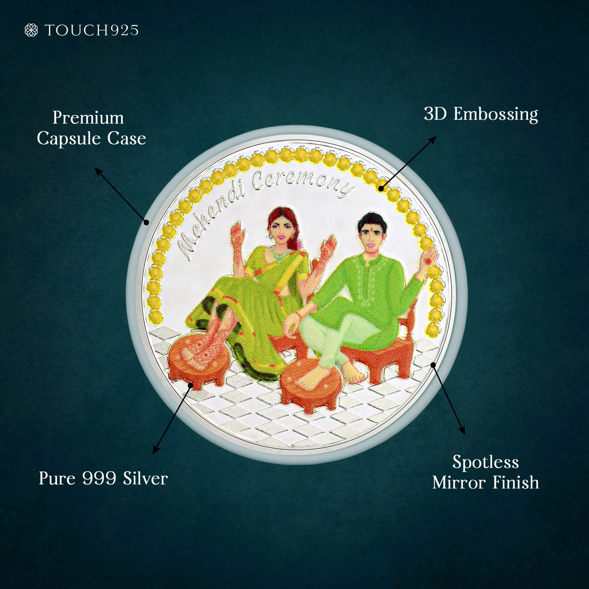 10g Mehendi Ceremony Pure 999 Silver Coin - Image 4