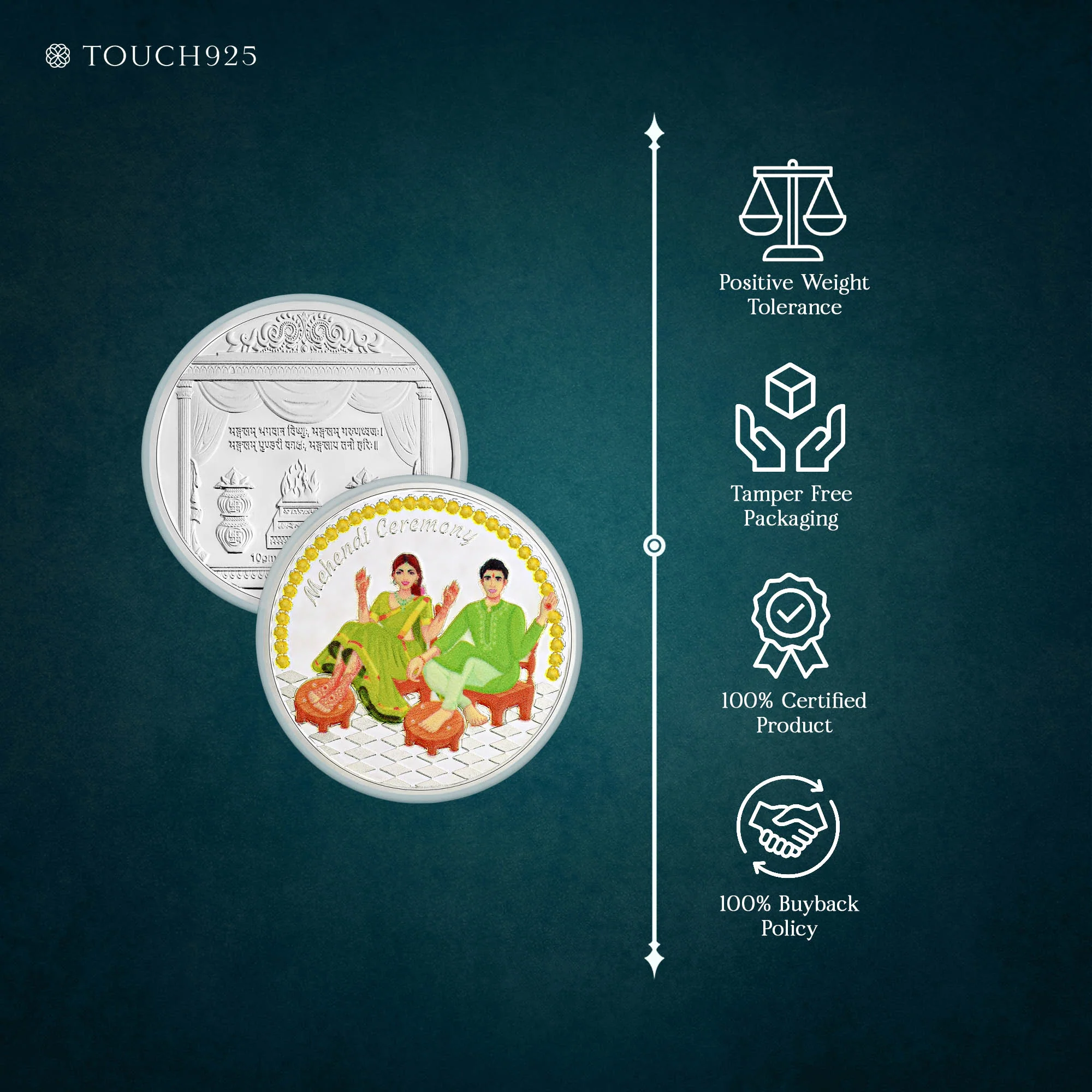 10g Mehendi Ceremony Pure 999 Silver Coin - Image 5