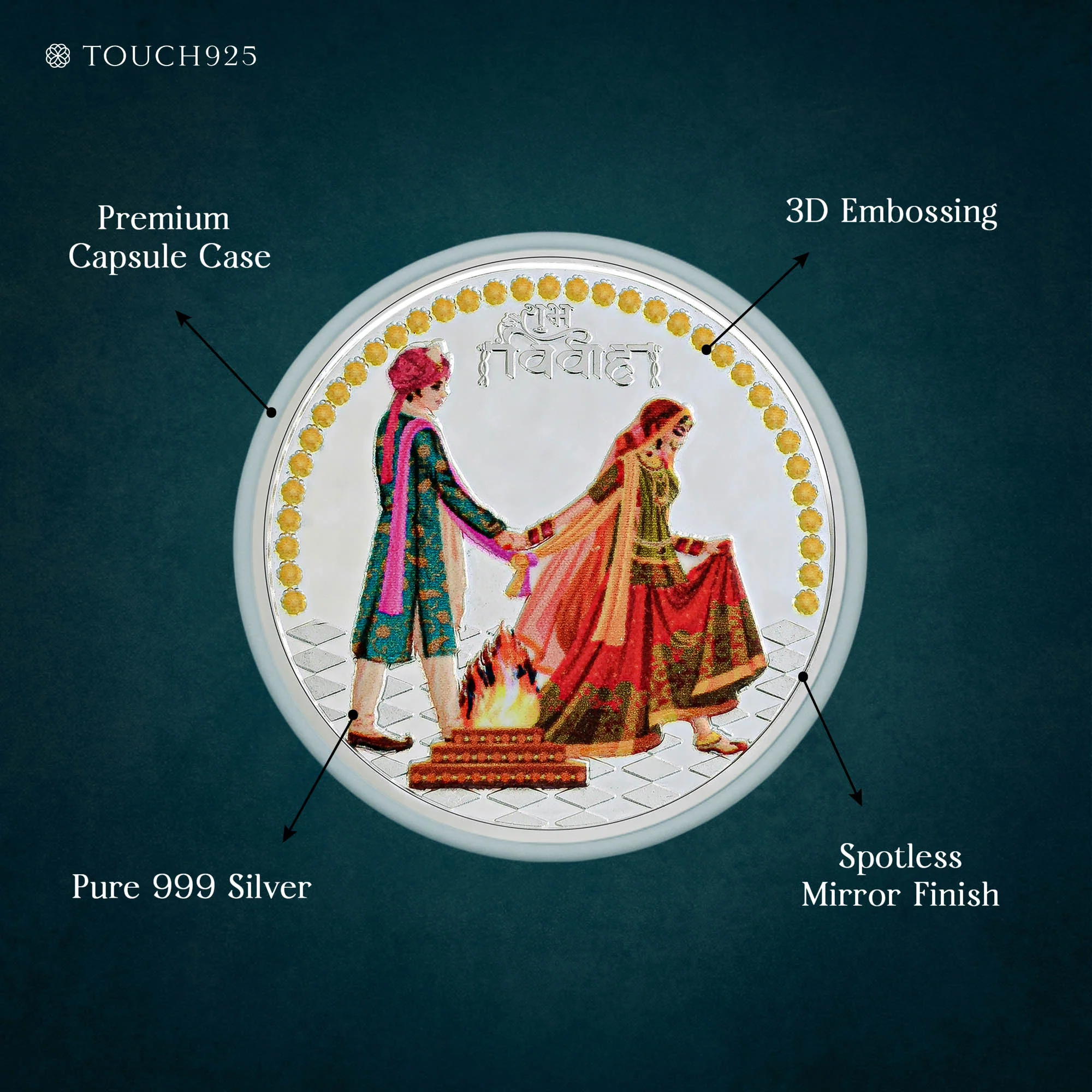 10g Shubh Vivah Pure 999 Silver Coin - Image 4