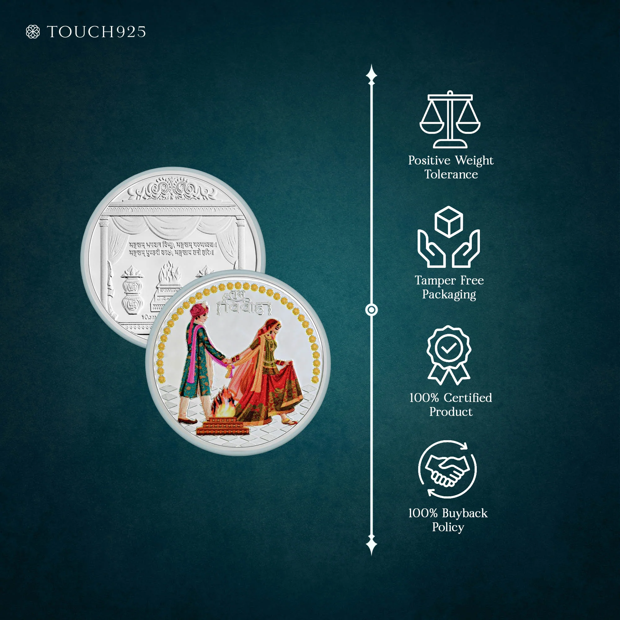 10g Shubh Vivah Pure 999 Silver Coin - Image 5