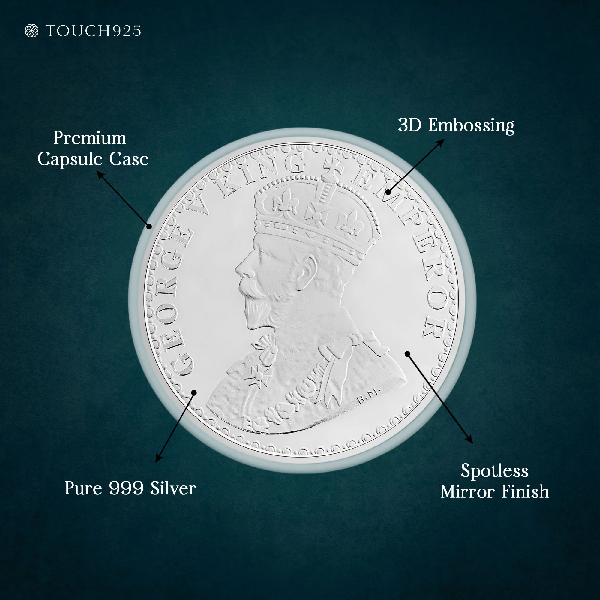 50g King George V Pure 999 Silver Coin - Image 4