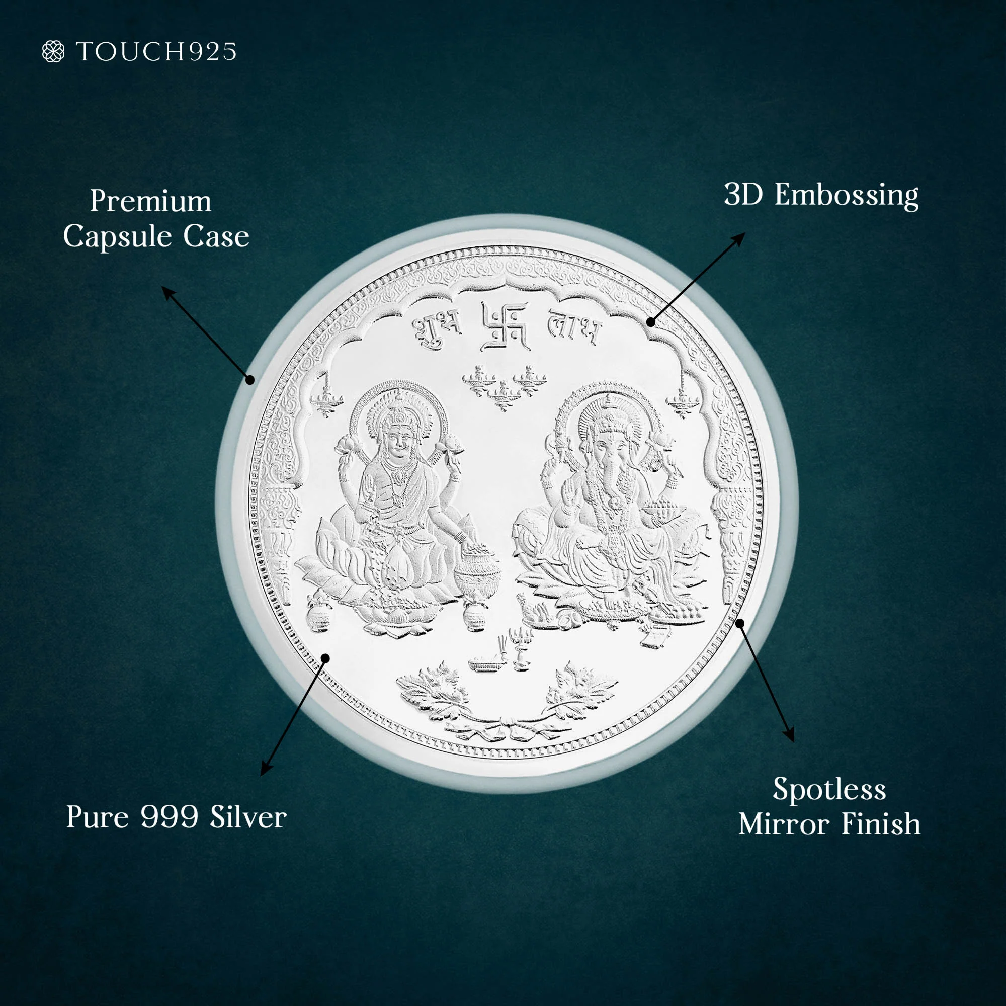 50g Lakshmi Ganesh Pure 999 Silver Coin - Image 4