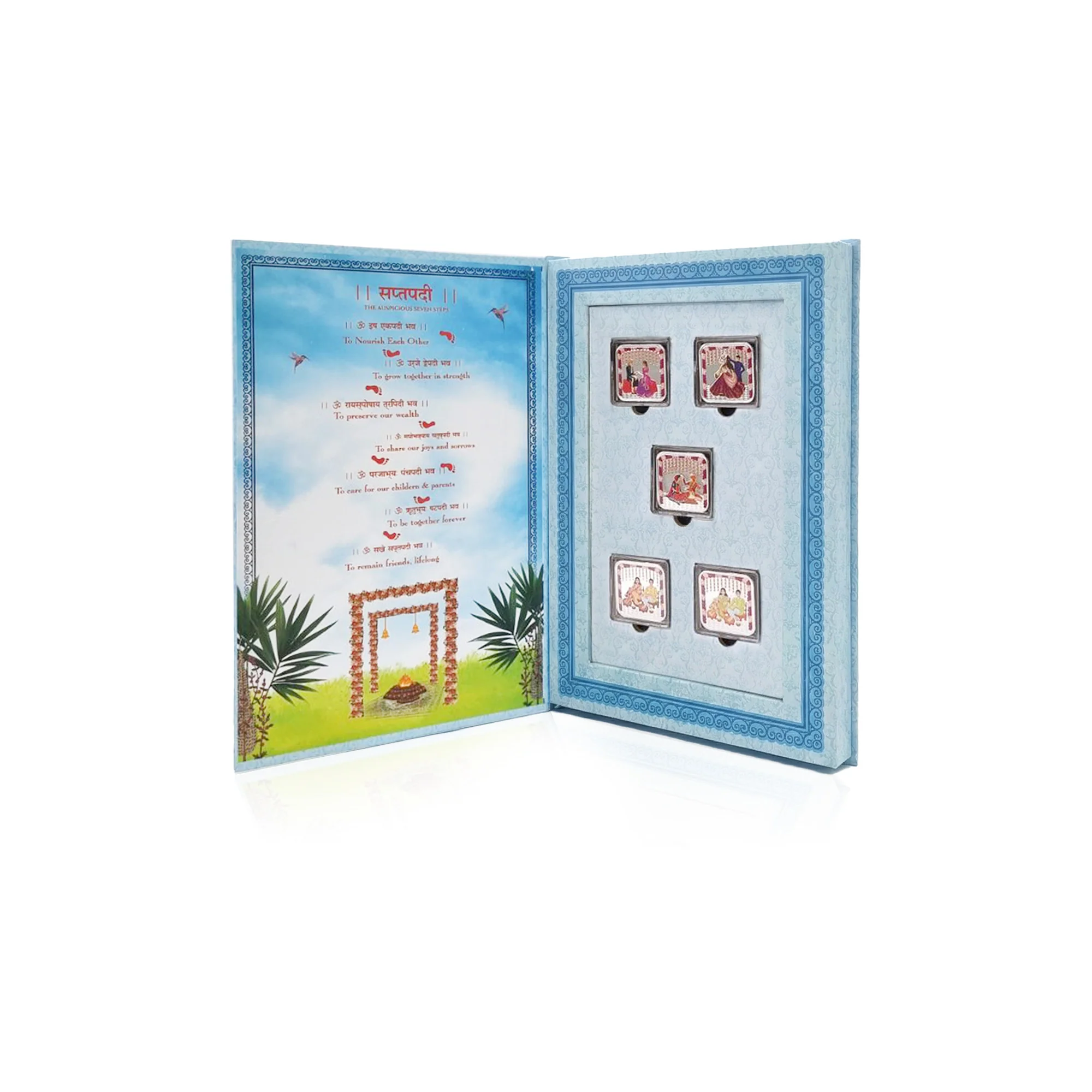 Satya Padi Wedding 999 Silver Coin Box (5 Coins) - Image 5