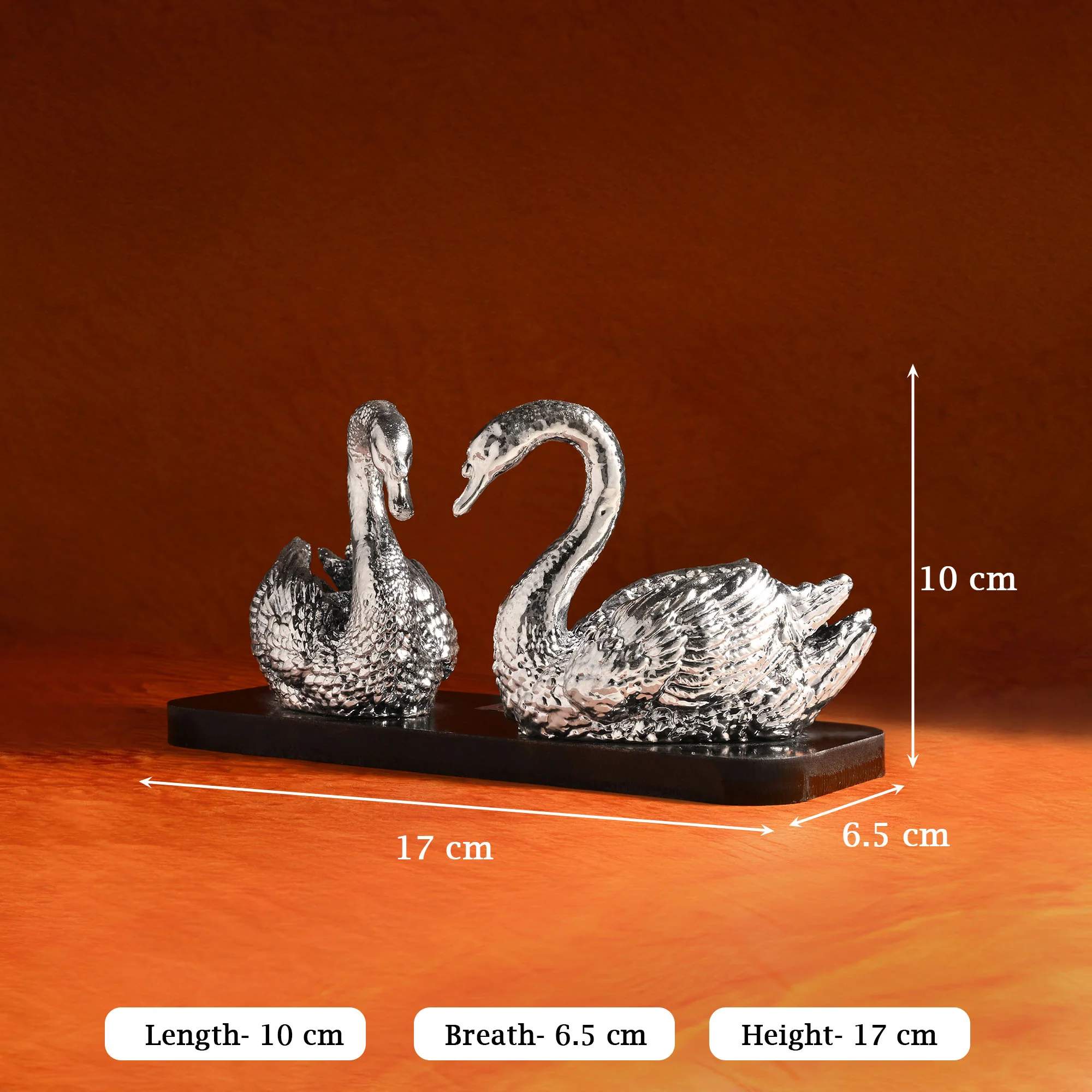 Swan Pair 999 Silver Plated Showpiece - Image 5