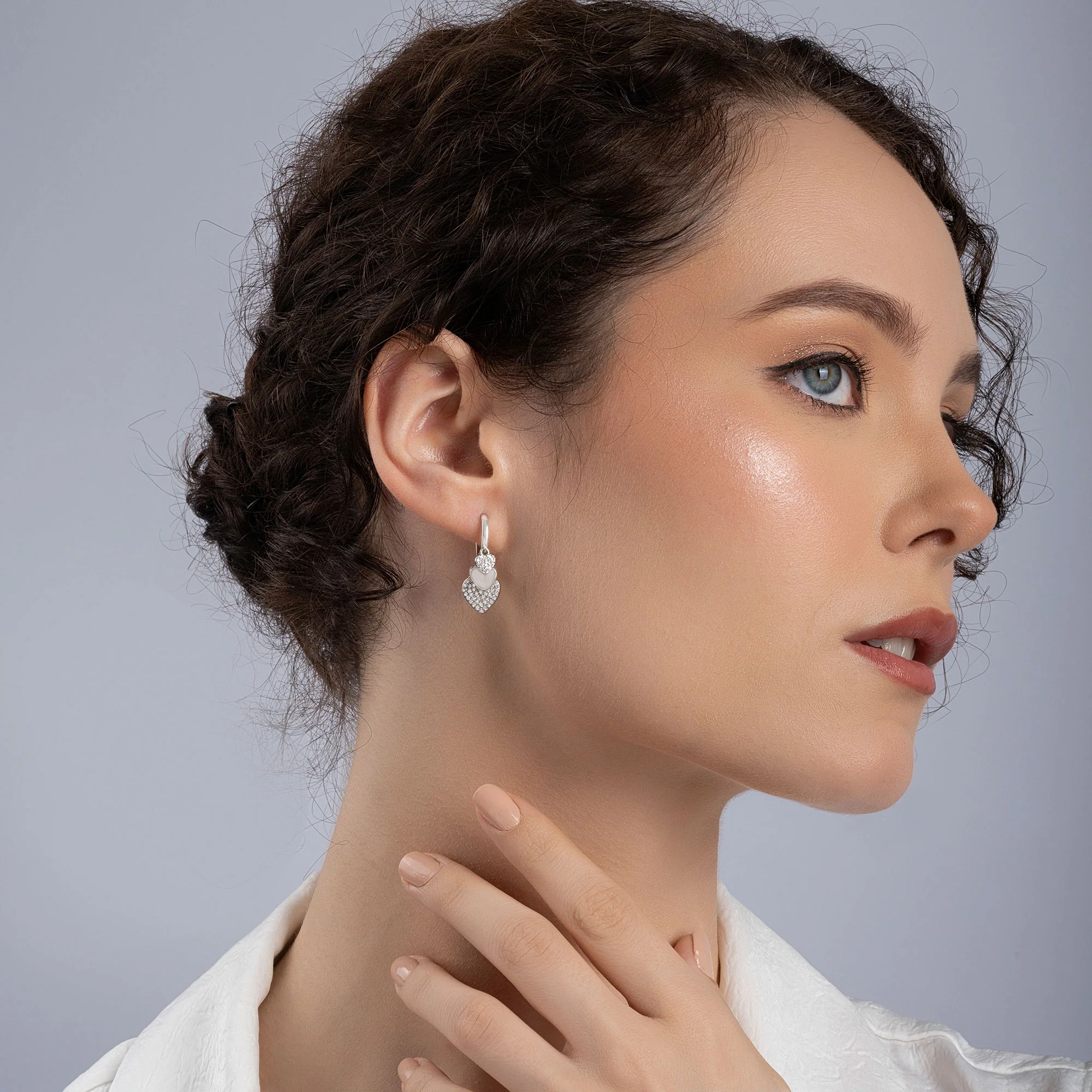 White Stone Charm Shaped Silver Bali - Image 4